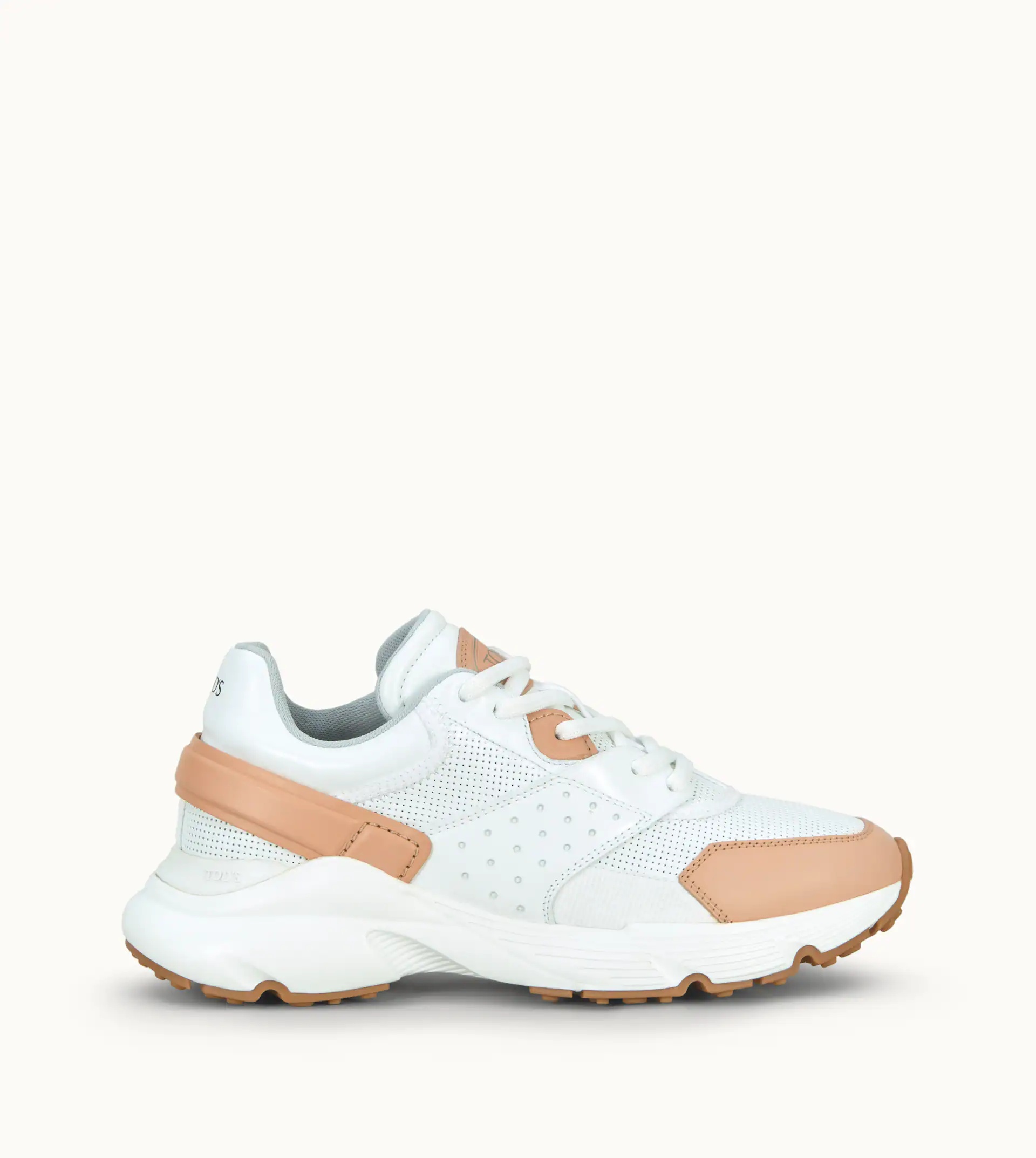 SNEAKERS IN LEATHER AND HIGH-TECH FABRIC - BLUE, WHITE - 1