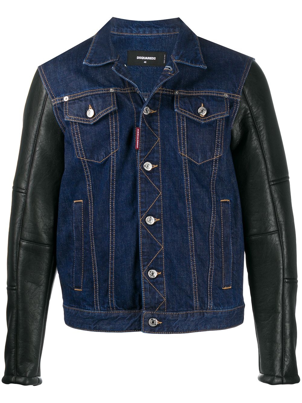 logo print denim jacket - 1