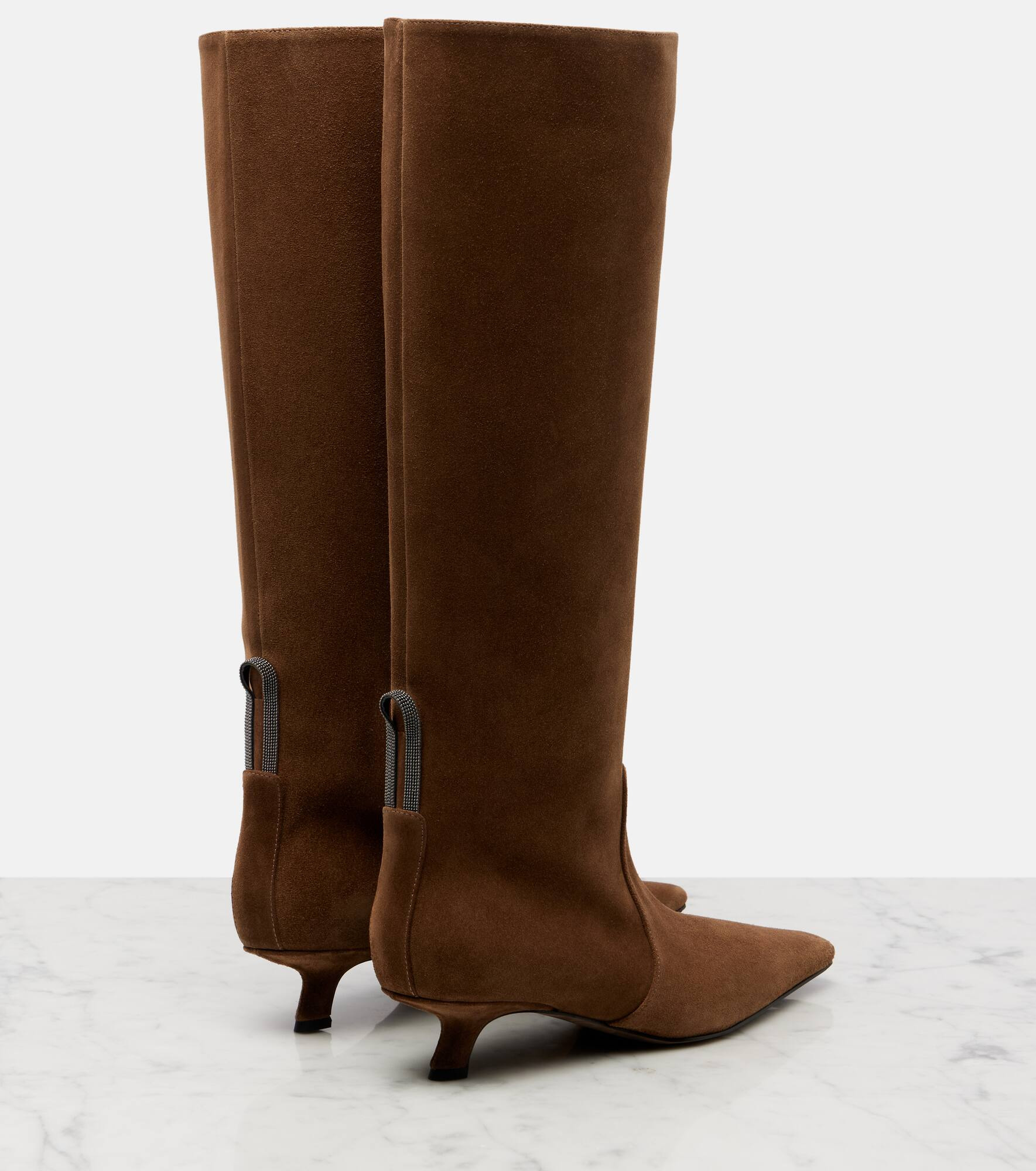 Monili suede knee-high boots - 2