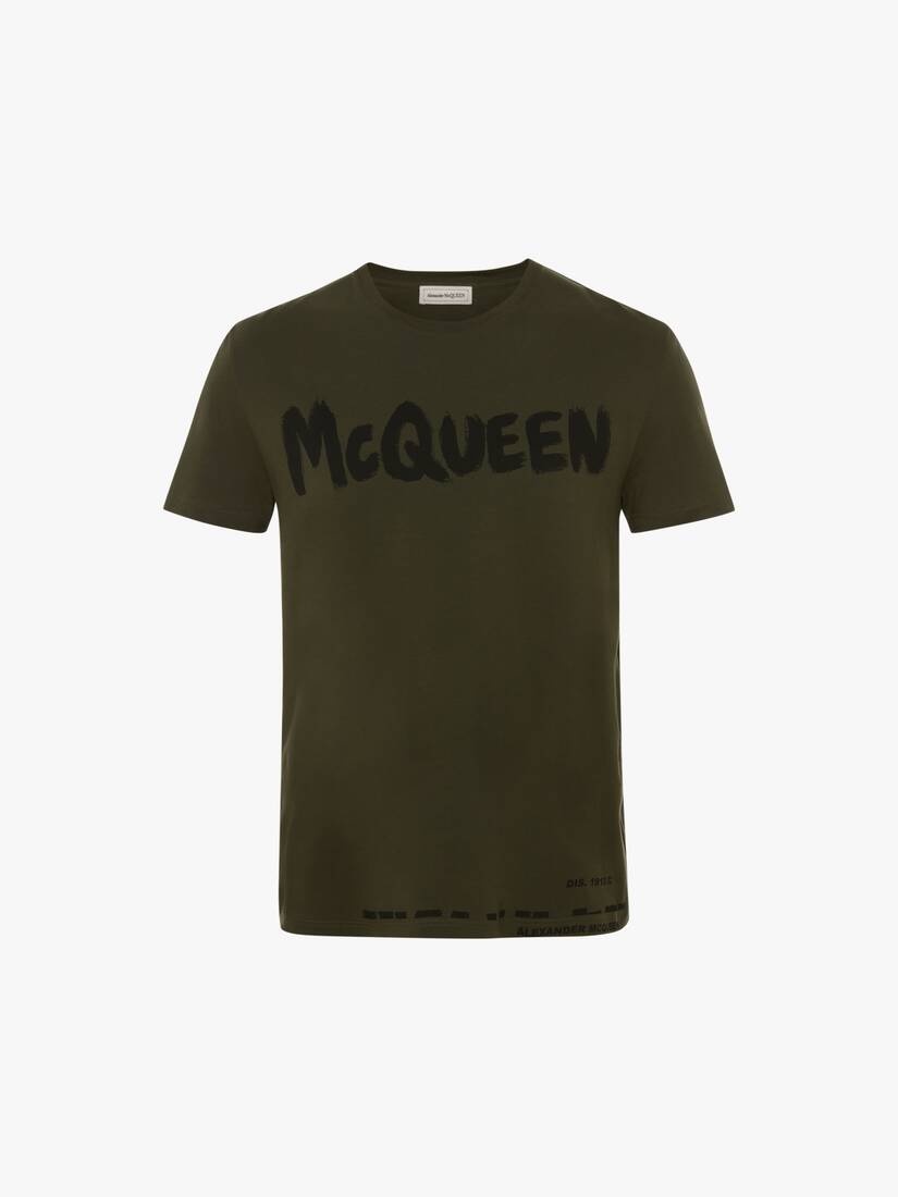 Mcqueen Graffiti T-shirt in Khaki - 1