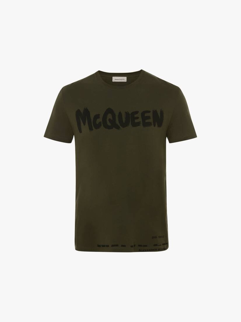 Mcqueen Graffiti T-shirt in Khaki 1