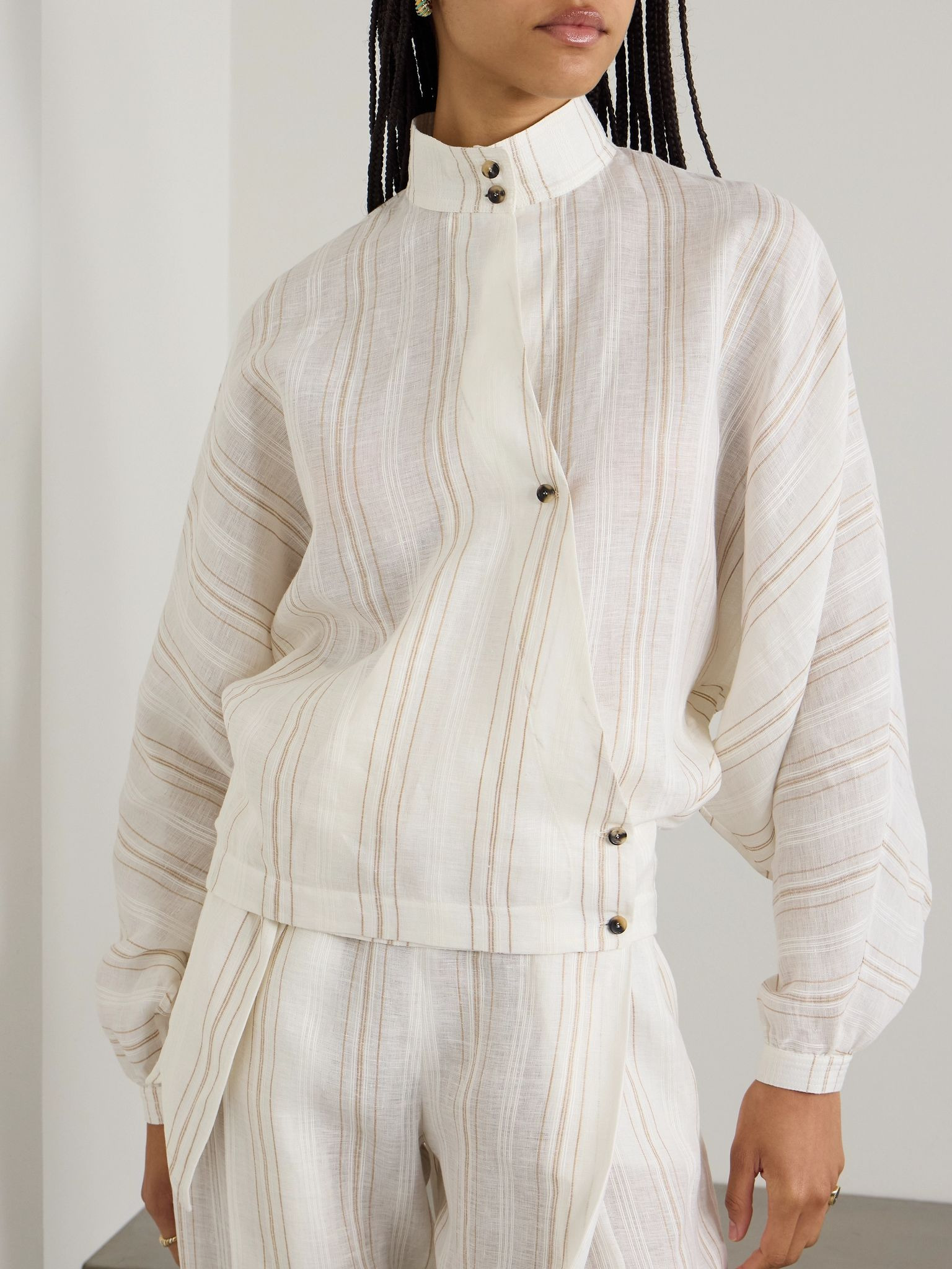 Shay striped linen blouse White - 3