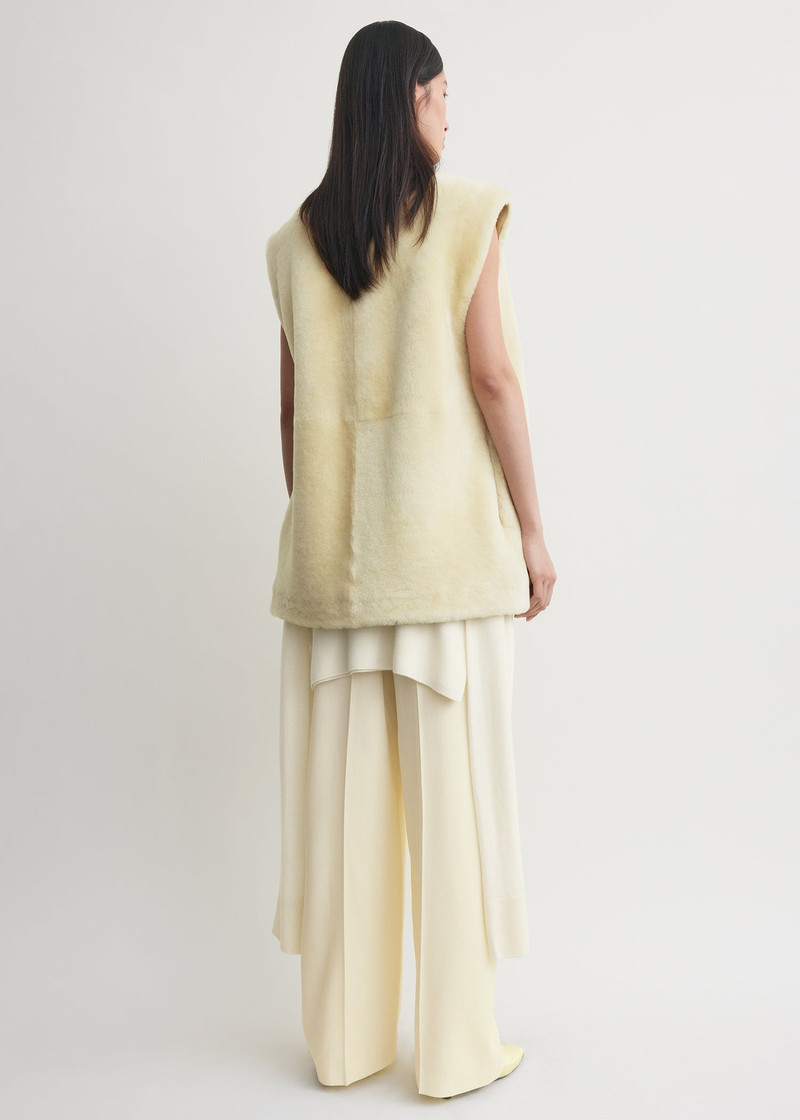 Plush shearling vest ecru 4