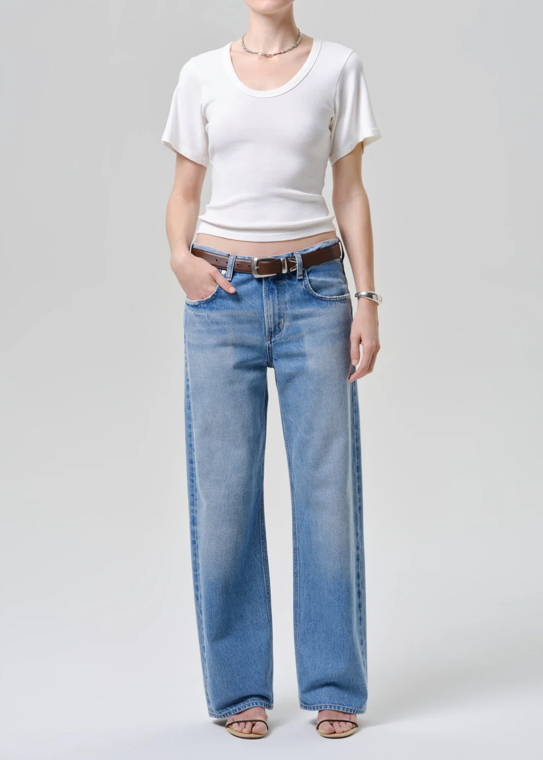Rosalie U Neck Tee In Pashmina - 1