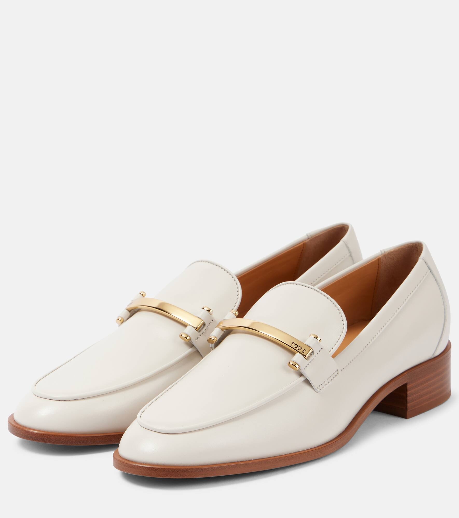 Leather loafer pumps - 4