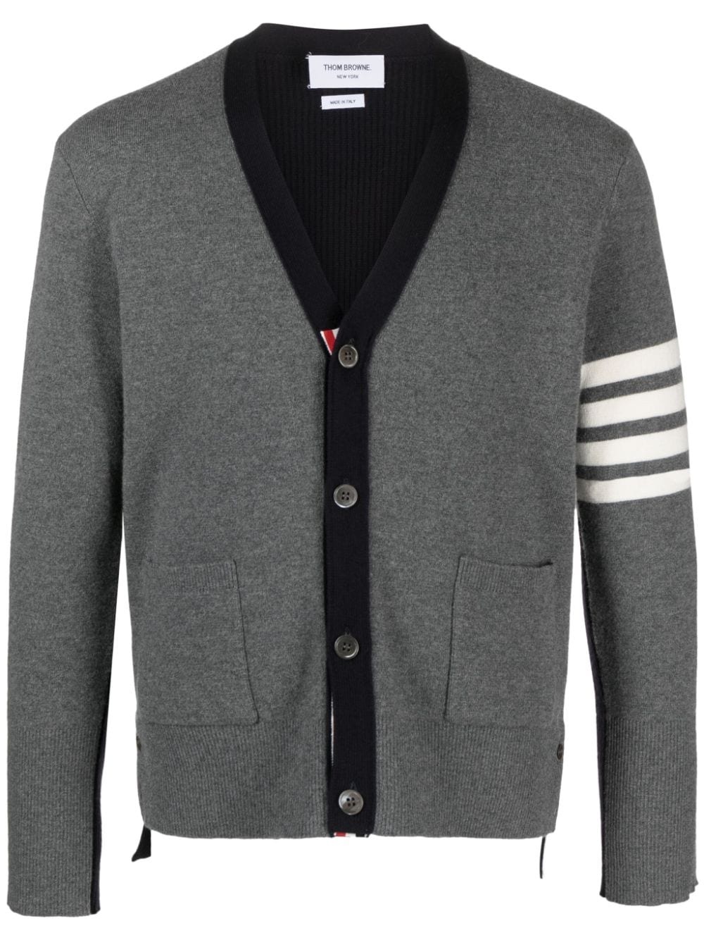 4-Bar Stripes intarsia-knit cardigan - 1