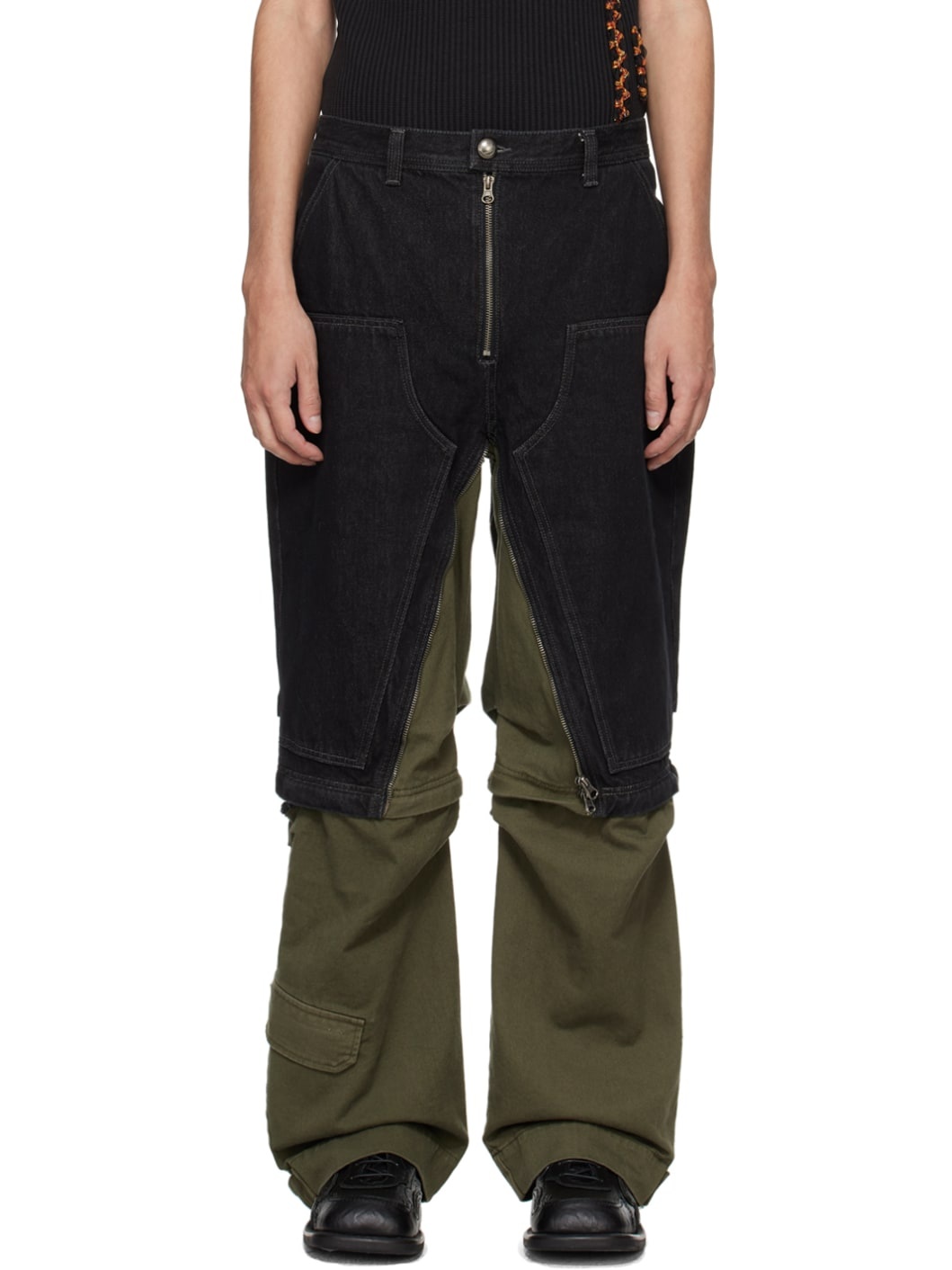 Black & Khaki Milly Jeans - 1