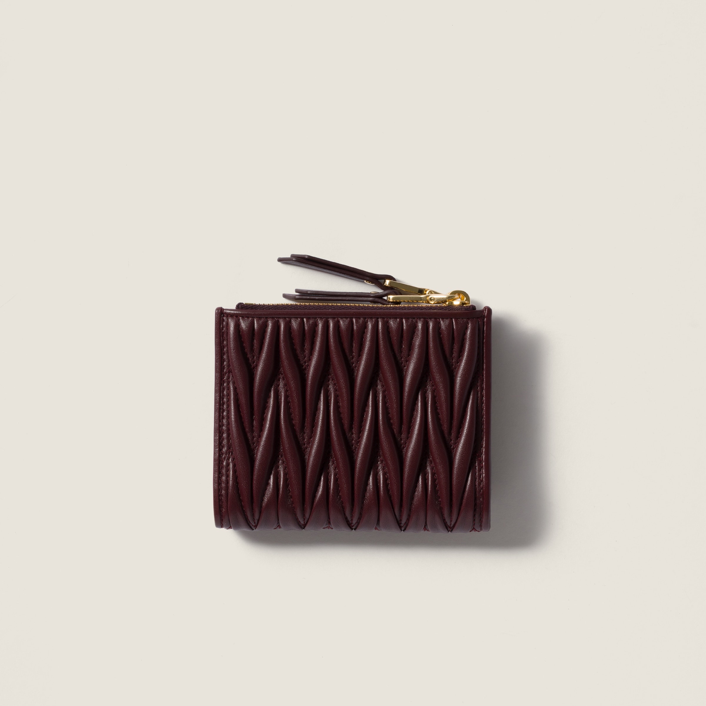 Matelassé nappa leather small wallet - 3