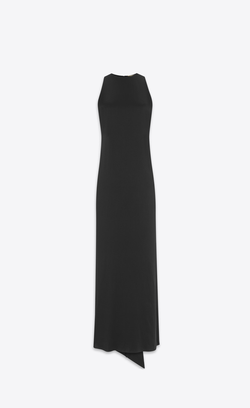 back-tie dress in satin crepe - 1
