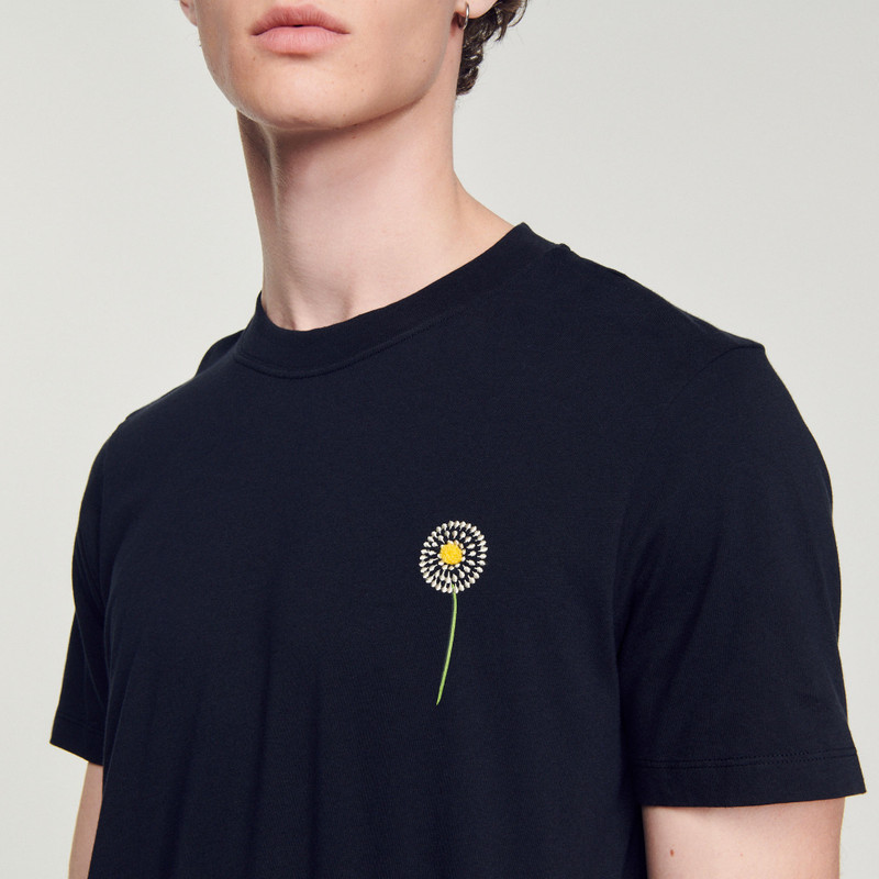 Cotton T-shirt with Dandelion embroidery 4