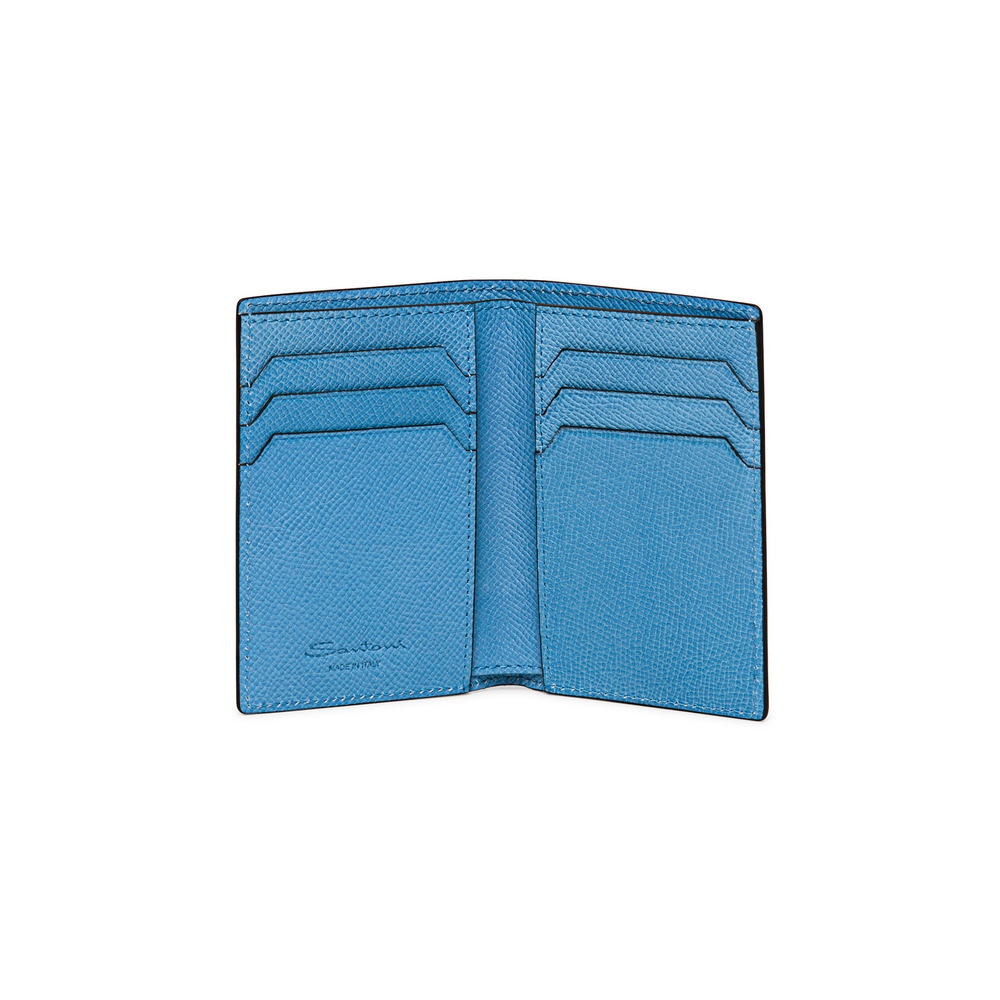 Light blue saffiano leather vertical wallet - 3