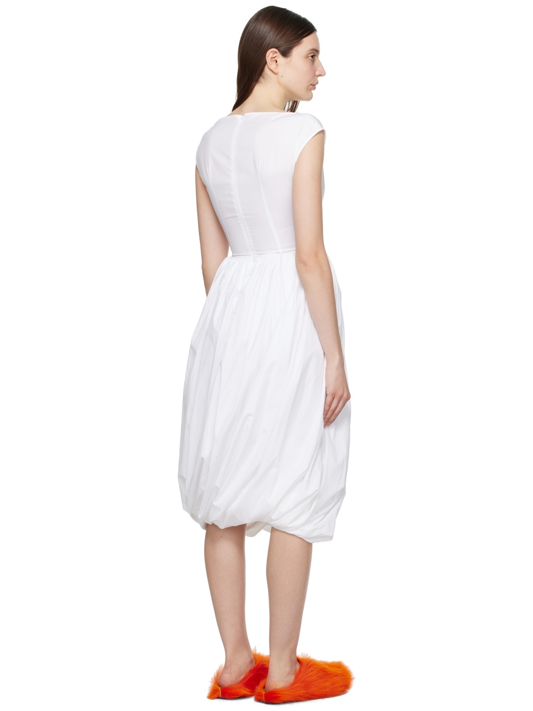 White Balloon Midi Dress - 3