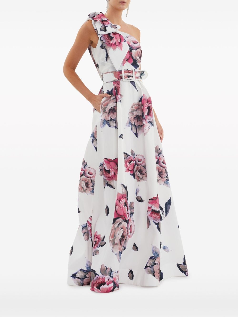 Aveline one-shoulder gown - 3