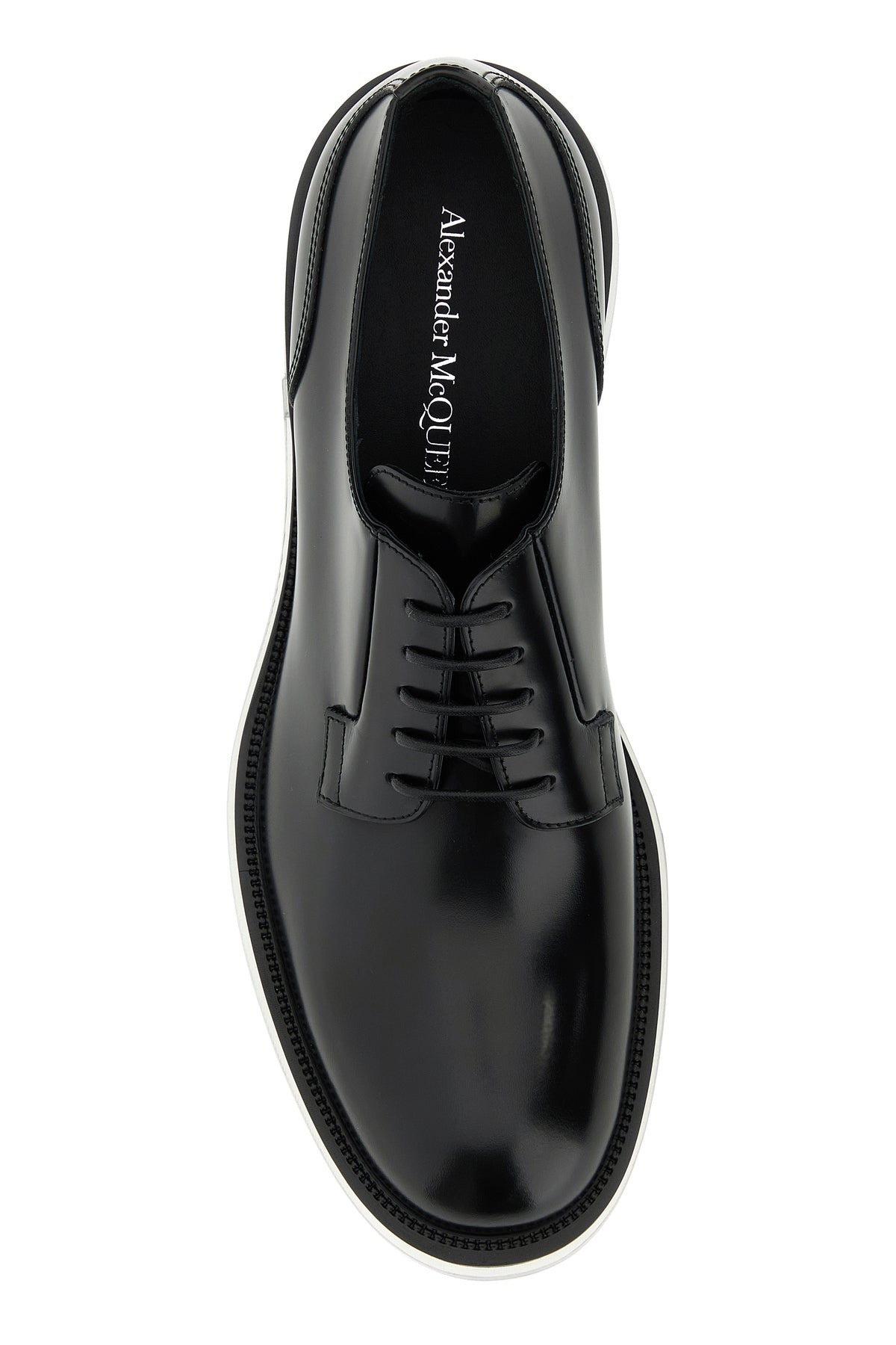 Black leather Float lace-up shoes - 4