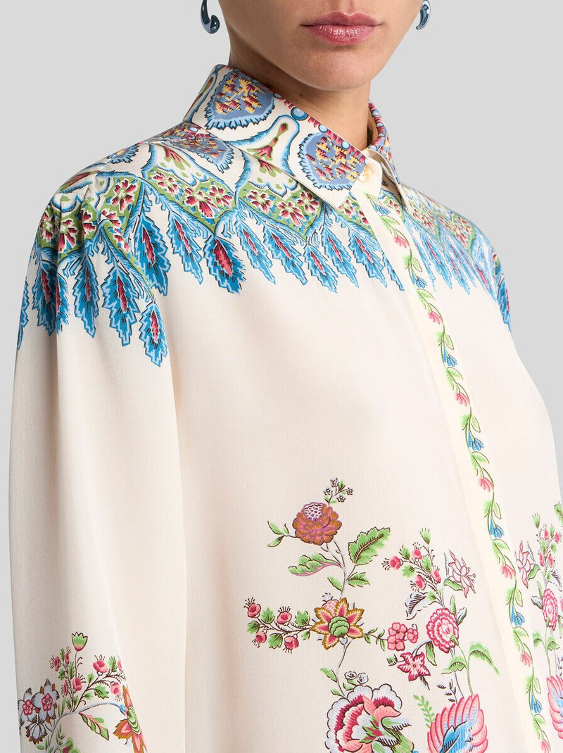Etro LONG SILK SHIRT WITH PLACED FLORAL PRINT outlook