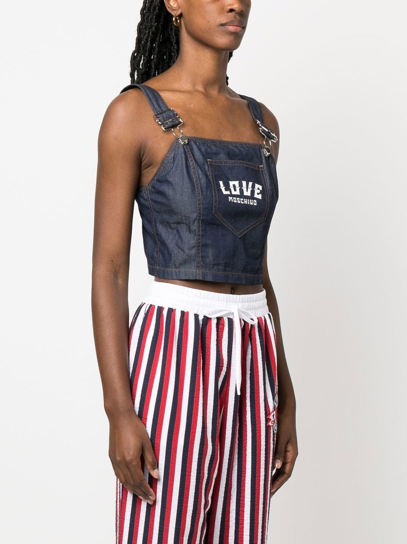 logo-print denim top 3