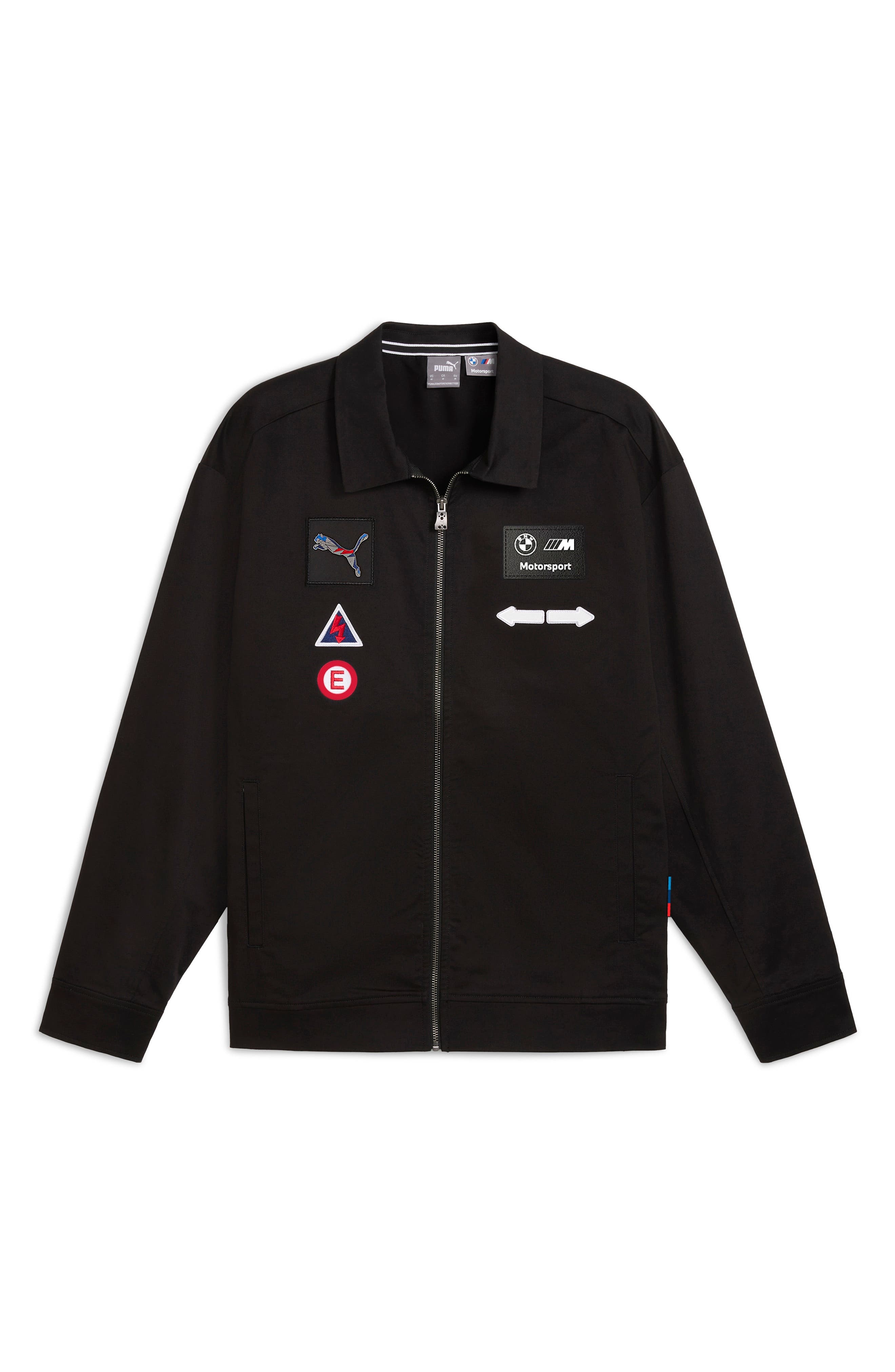 PUMA BMW M4 Motorsport Zip-Up Coach Jacket in Puma Black at Nordstrom - 1