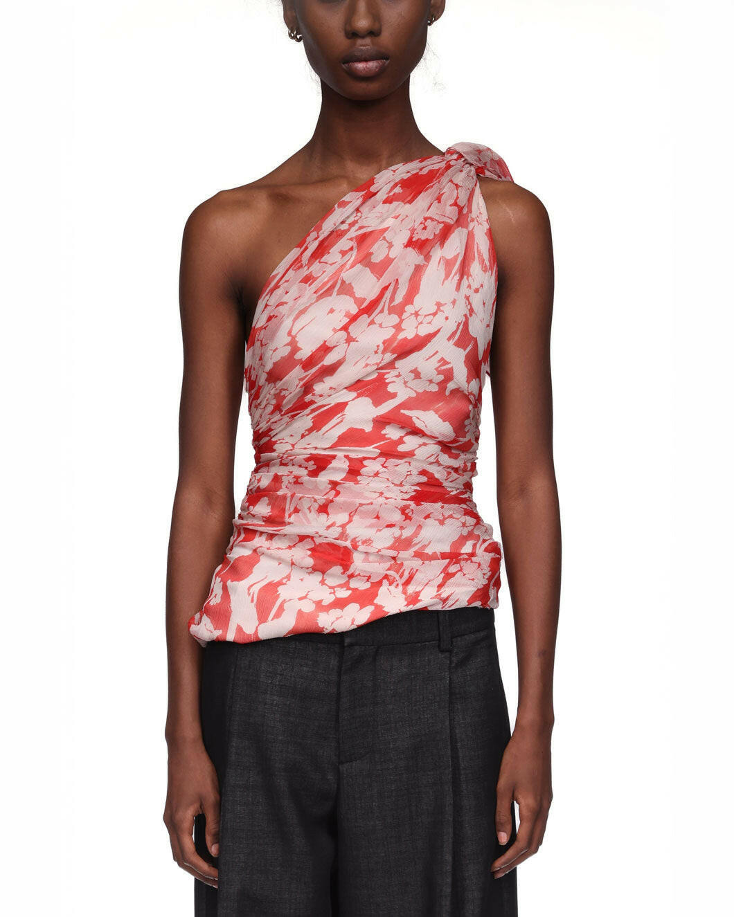 ASYMMETRIC ONE SHOULDER DRAPED TOP - 2