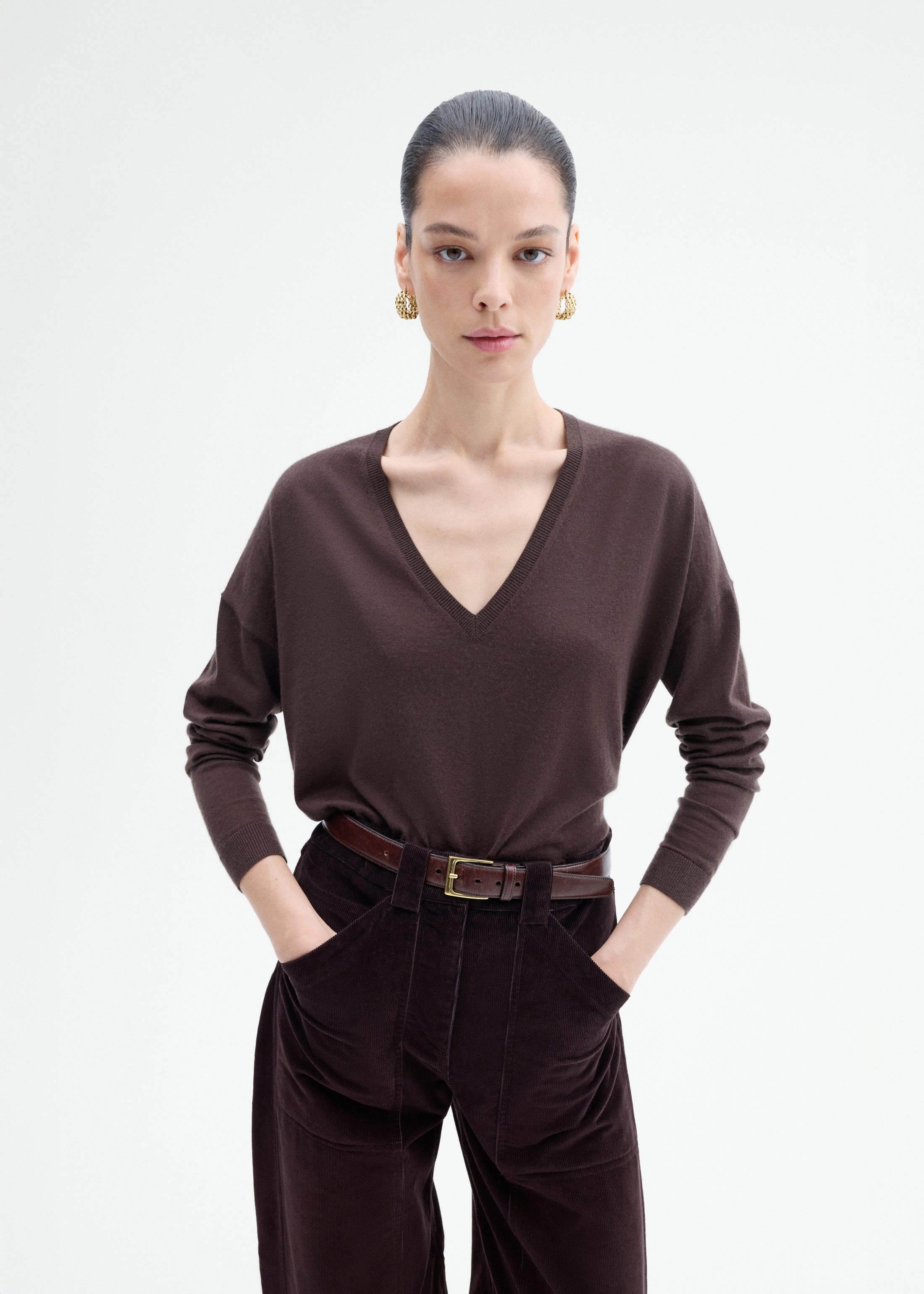 V-Neck Sweater in Fine Cashmere - 2