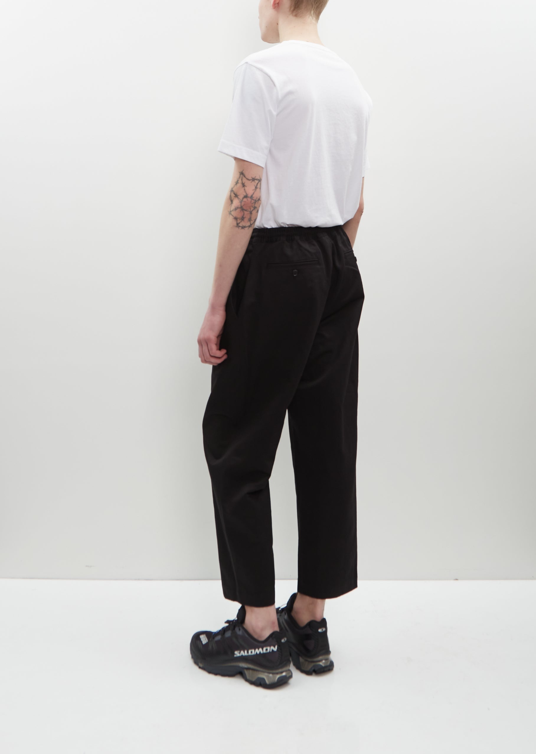 Cotton Linen Twill Pant — Black - 3