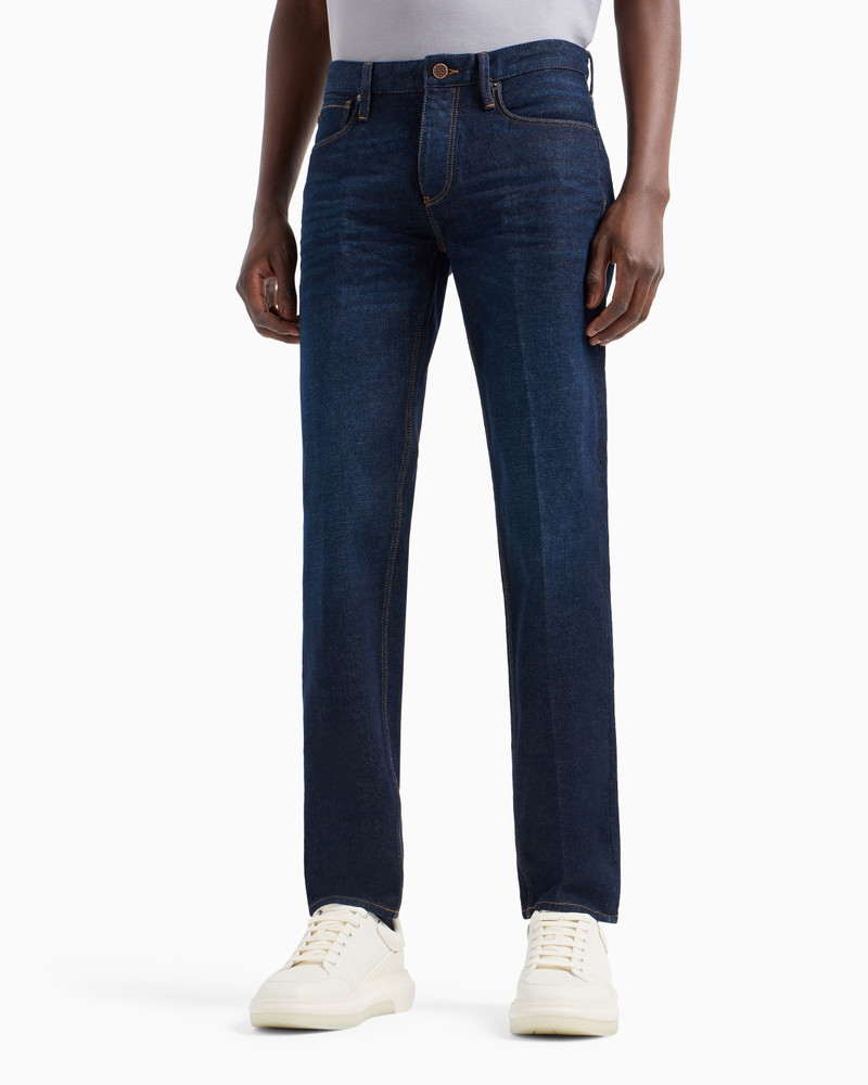 J75 Slim-fit marbleised-treatment denim jeans 2