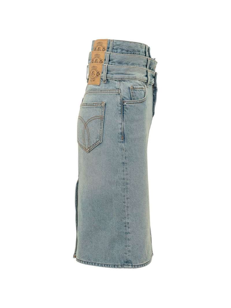 triple-waistband denim skirt 3