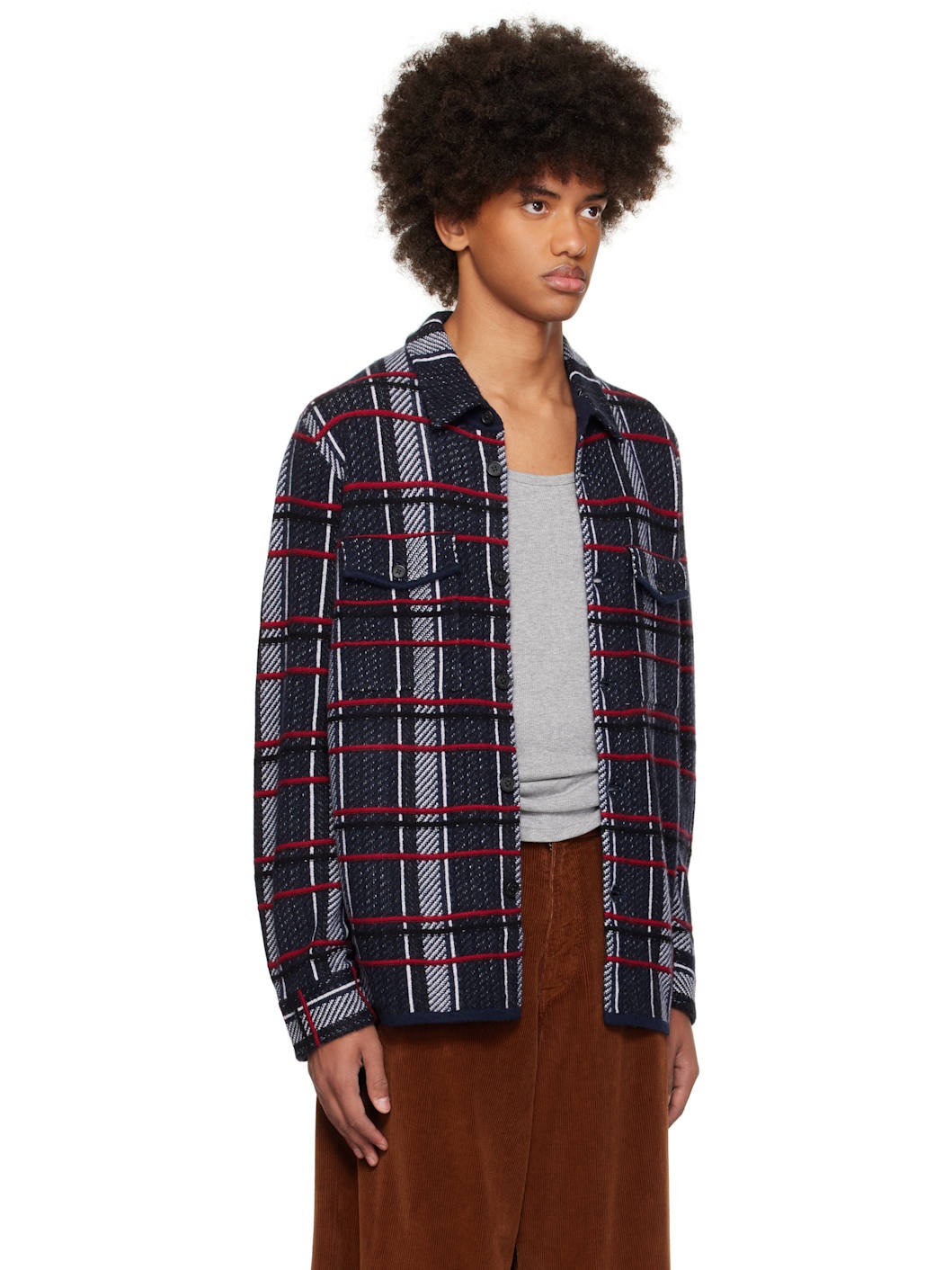 Blue Plaid Work Shirt - 2