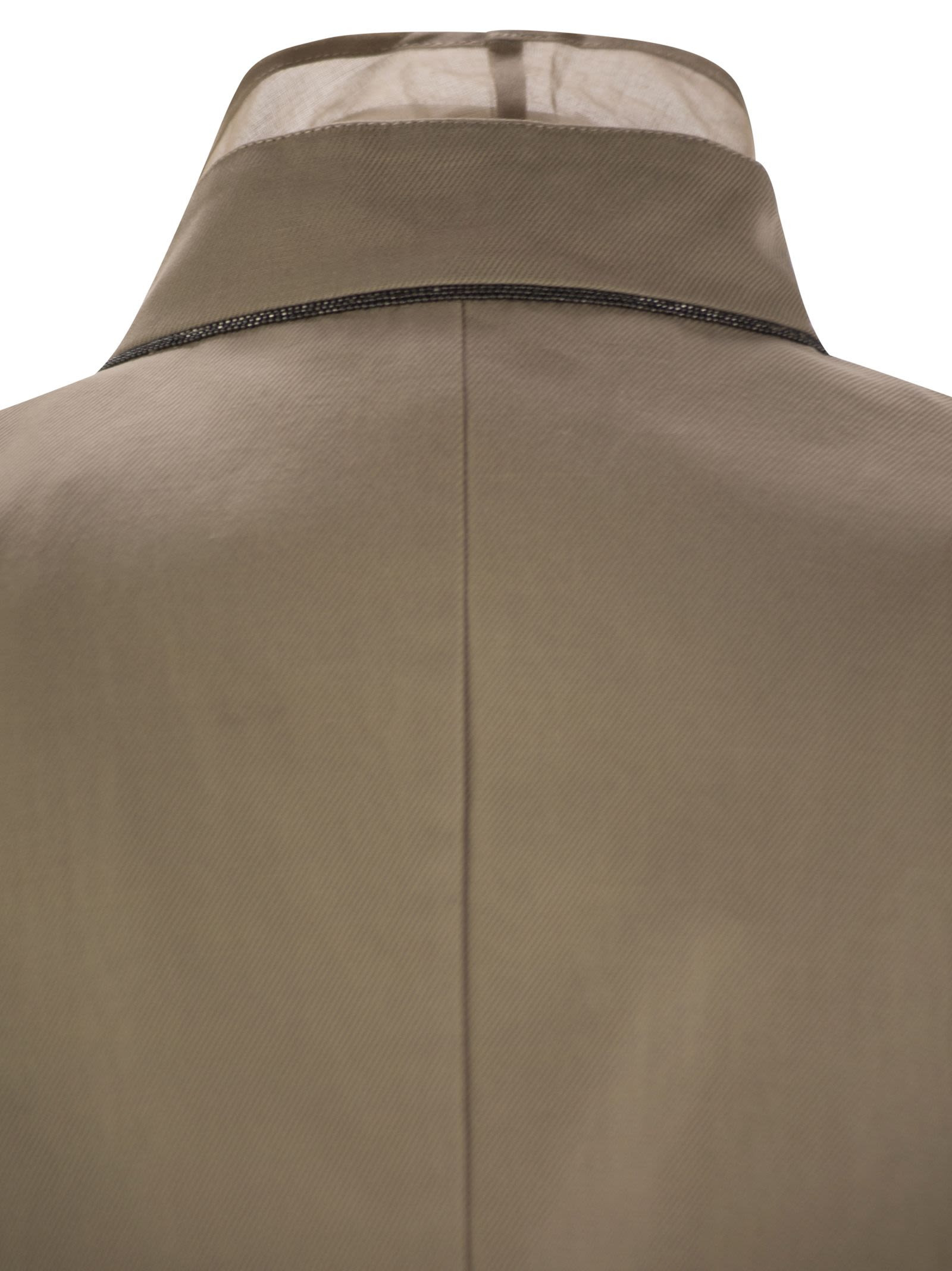 Brunello Cucinelli Women Cotton And Linen Cover Gilet With Detachable Organza Insert And Necklace - 4