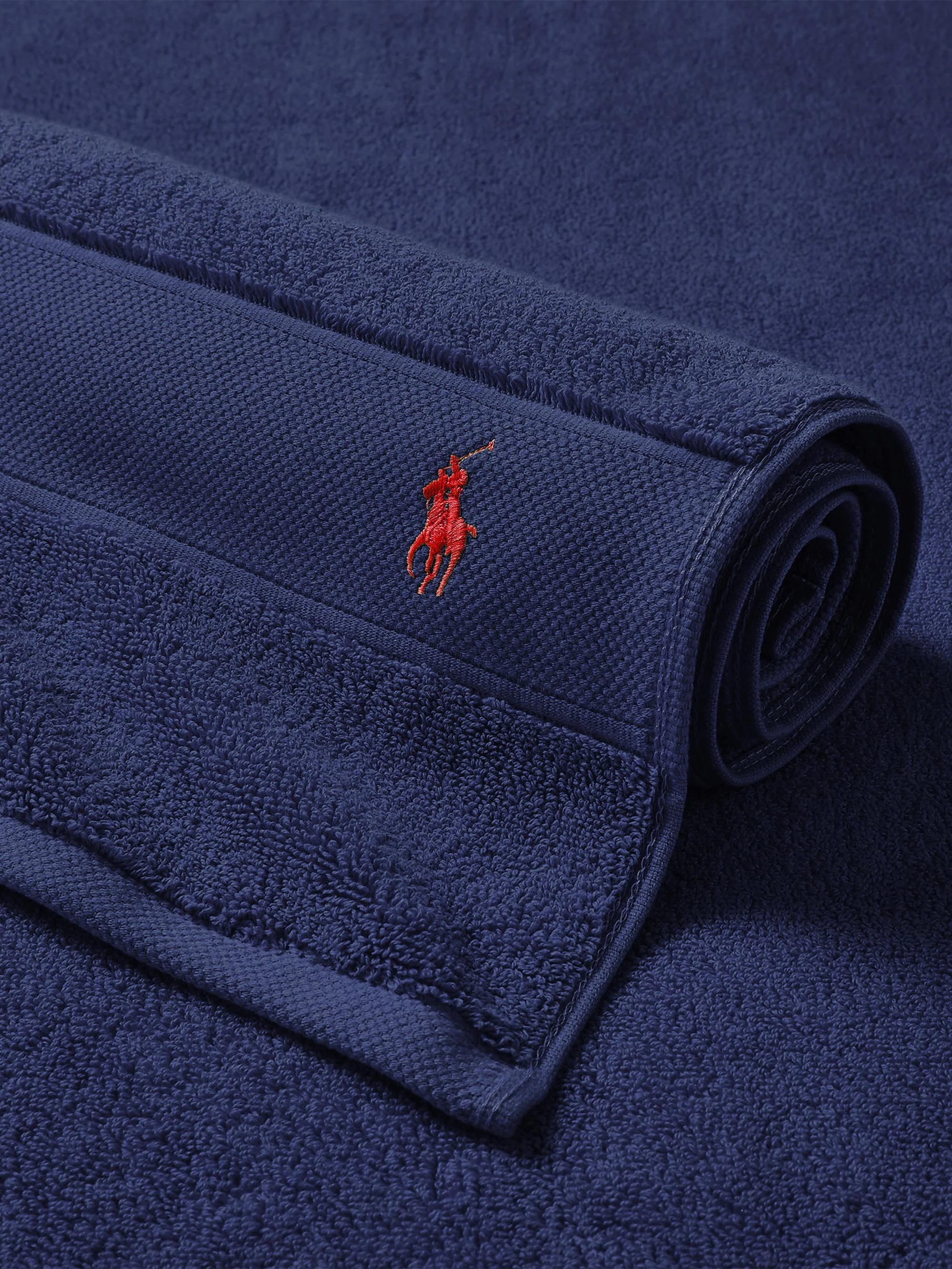 Polo Player Cotton Bath Mat - Newport Navy - 1