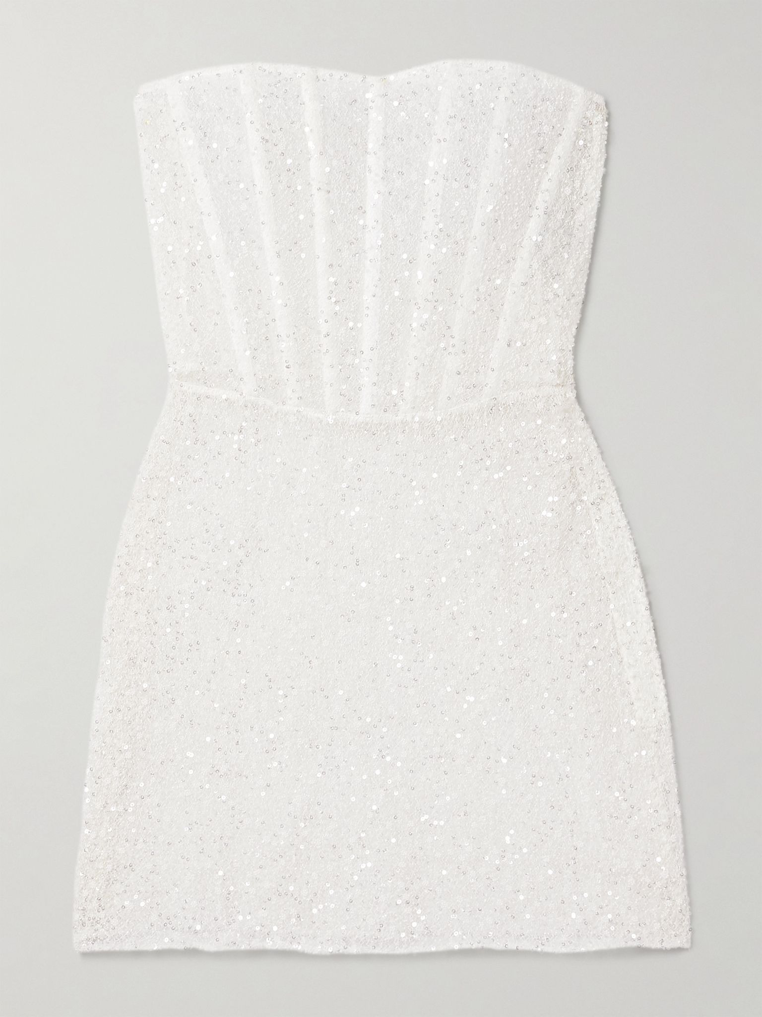 Ange strapless embellished lace mini dress Ivory - 1