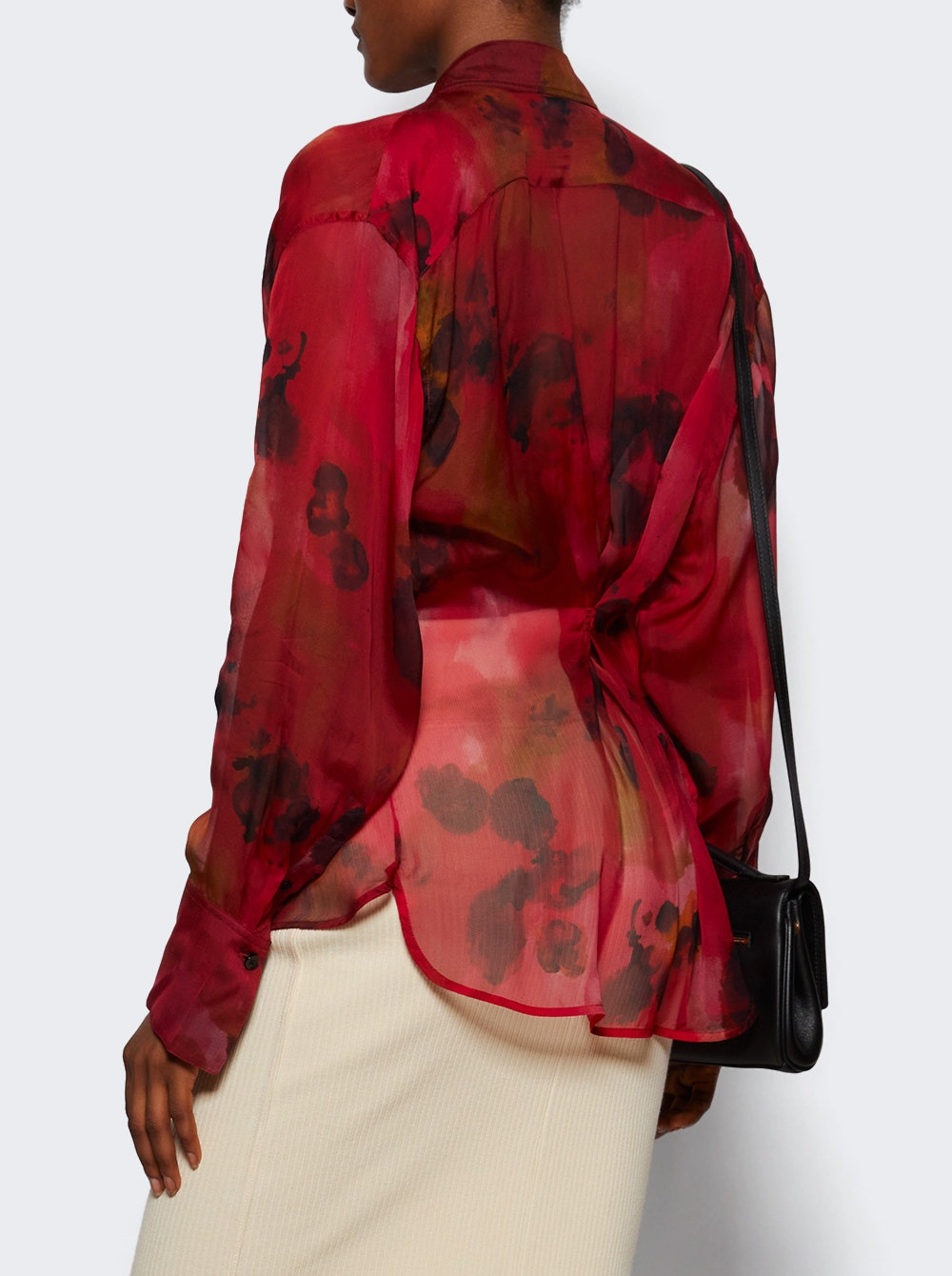 Drape Detail Blouse Rasberry - 4