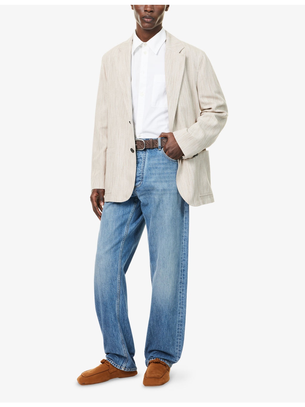 Textured Single-Breasted Woven Jacket - 2