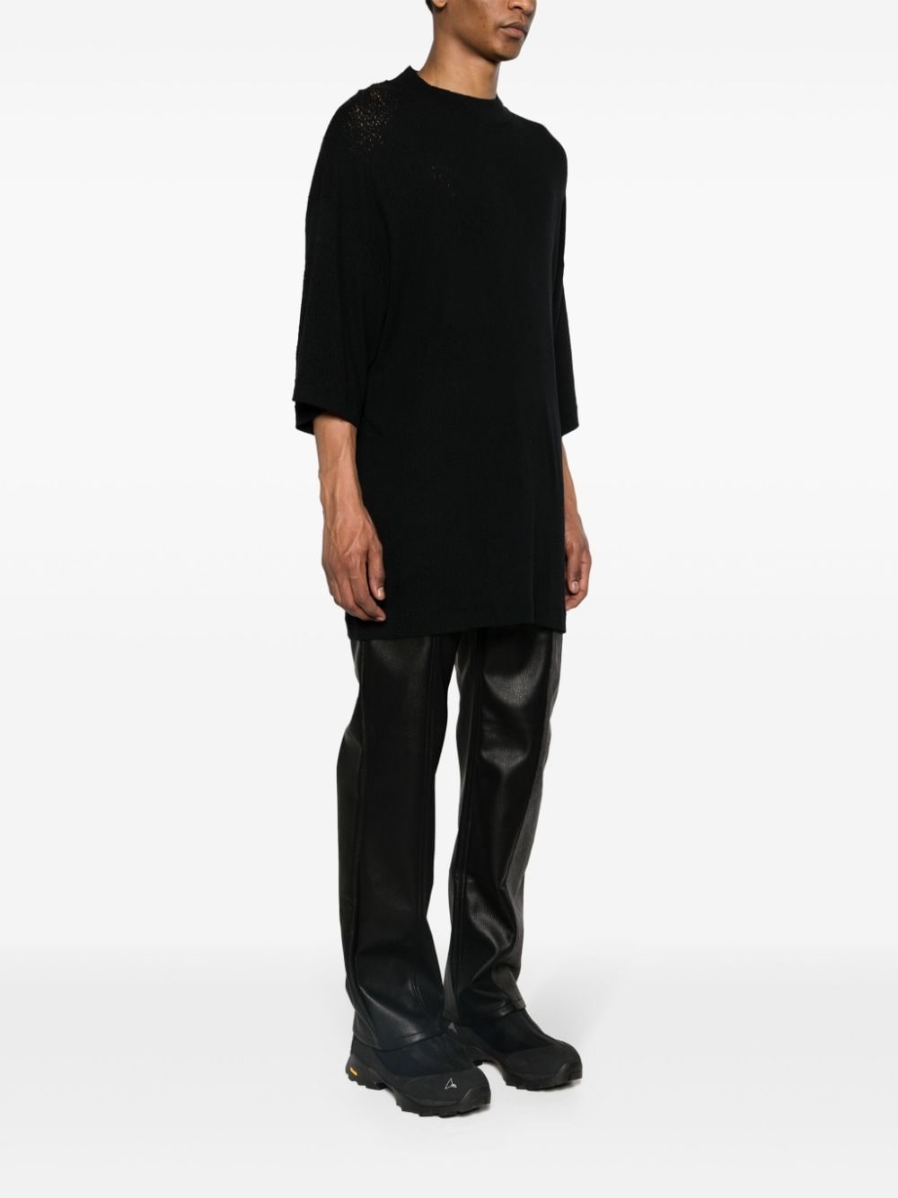 distressed longline T-shirt - 3