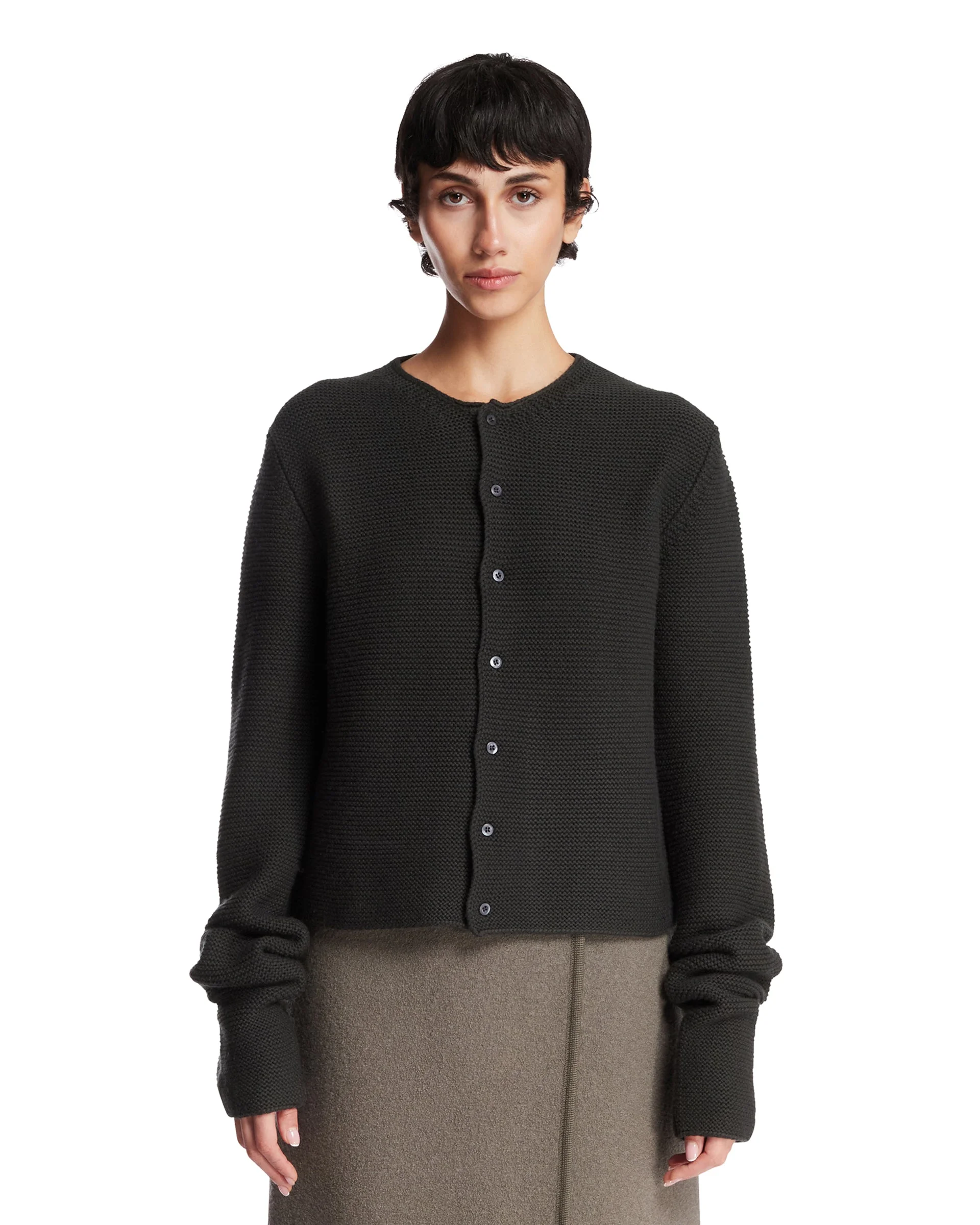 Gray Wool Cardigan - 1