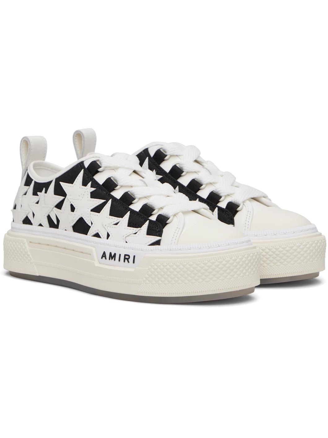 Black & White Stars Court Low Sneakers - 4