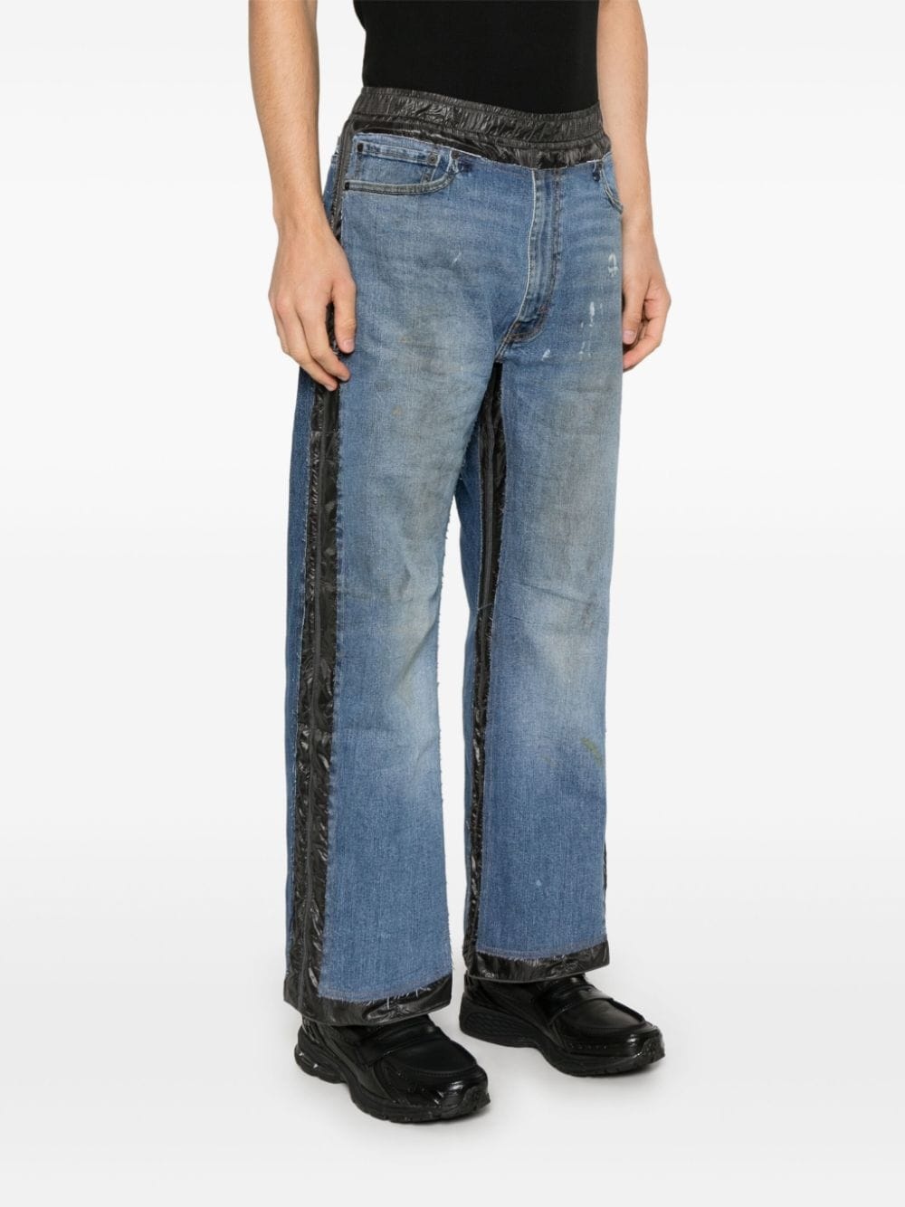 contrasting-trim jeans - 3
