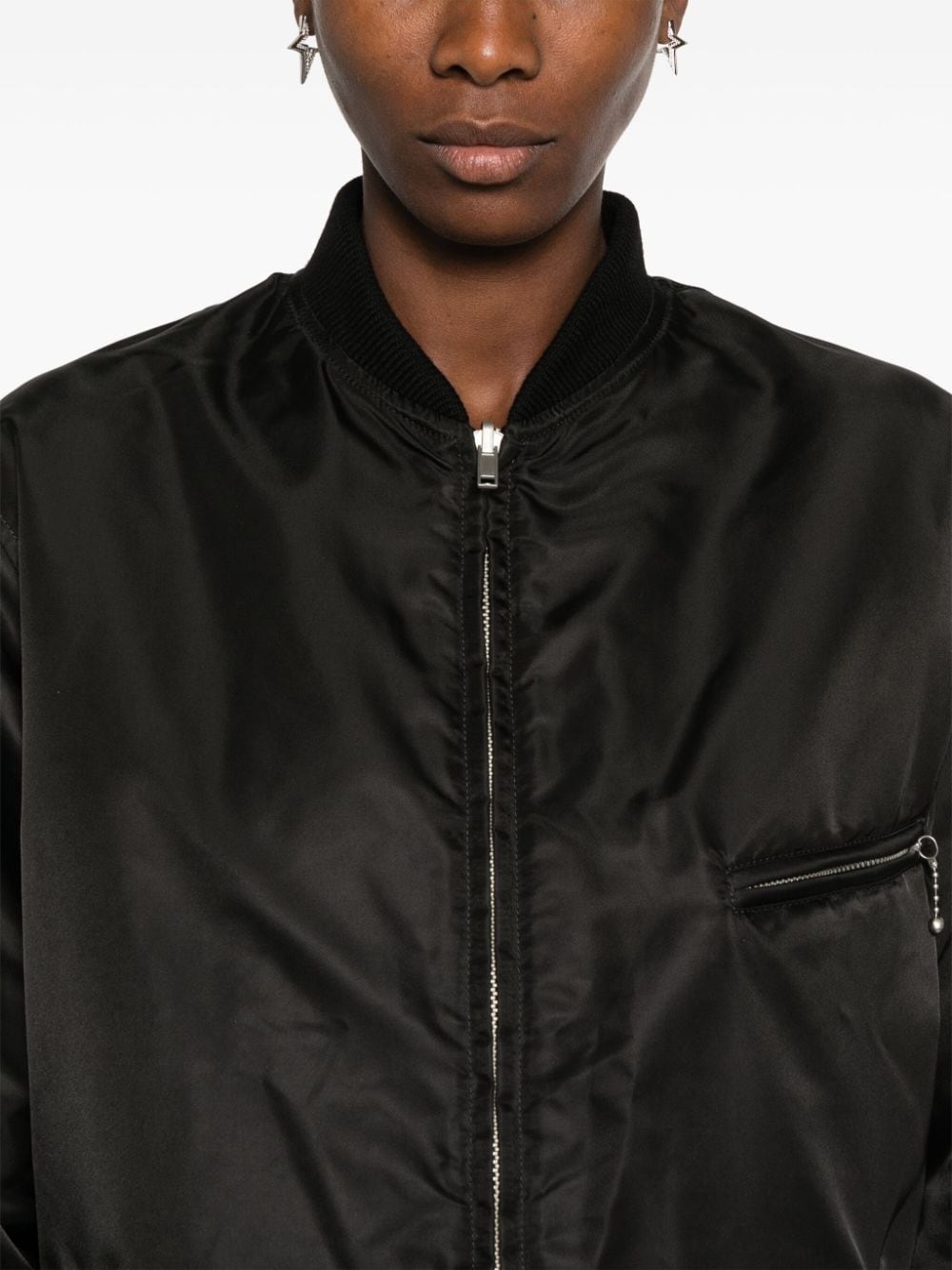 single stitch-logo coat - 6