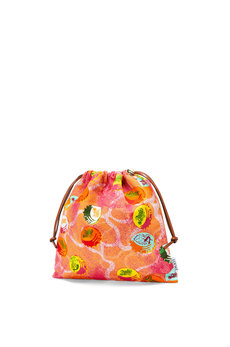 Loewe Bottle caps drawstring pouch in canvas and calfskin outlook