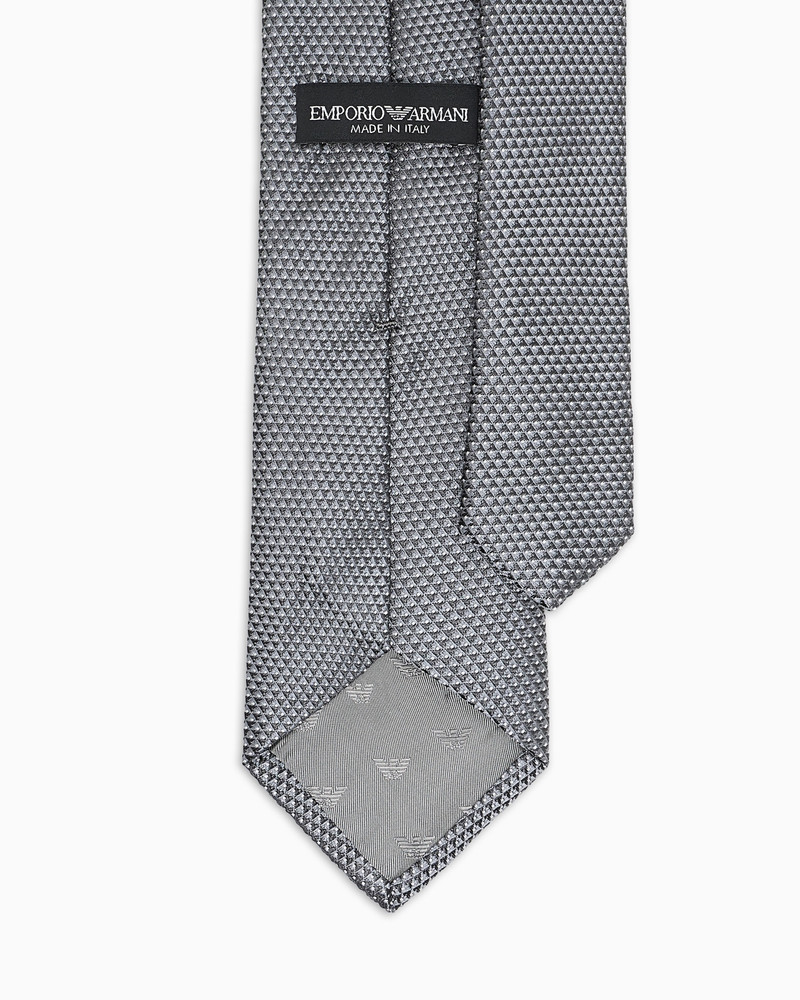 EMPORIO ARMANI SILK BLEND TIE WITH JACQUARD OP-ART MICRO-PATTERN outlook