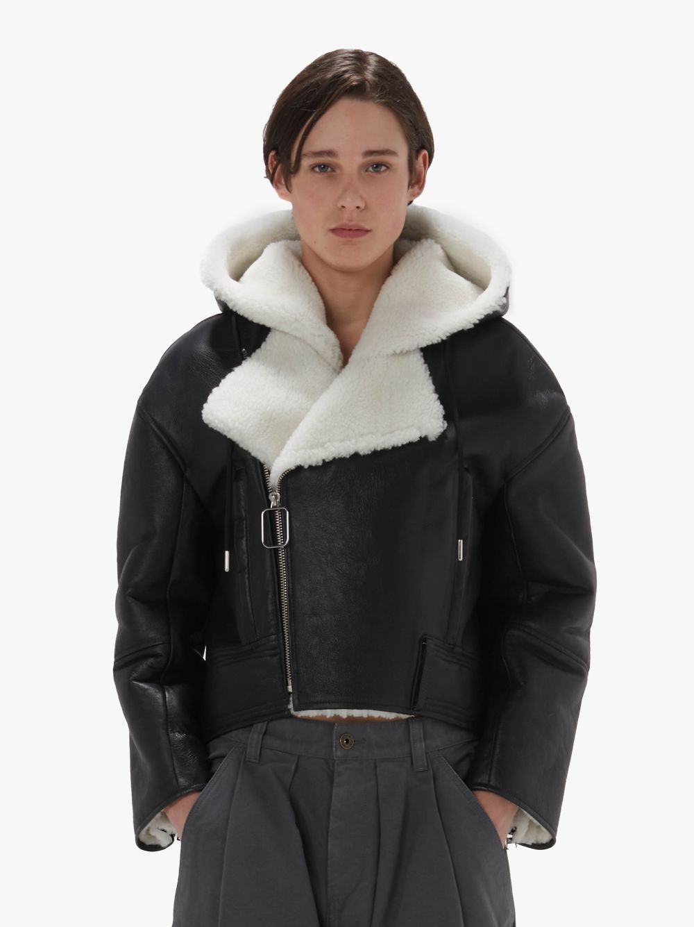 HOODED BIKER JACKET - 2