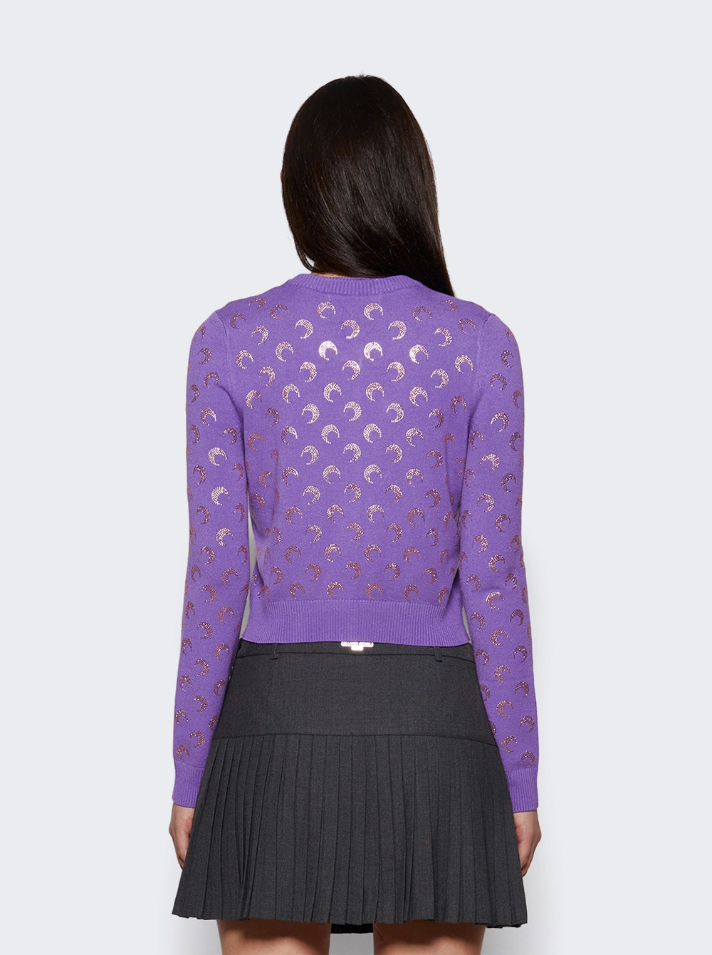 Moon Strass Knit Fitted Cardigan Lavender - 4