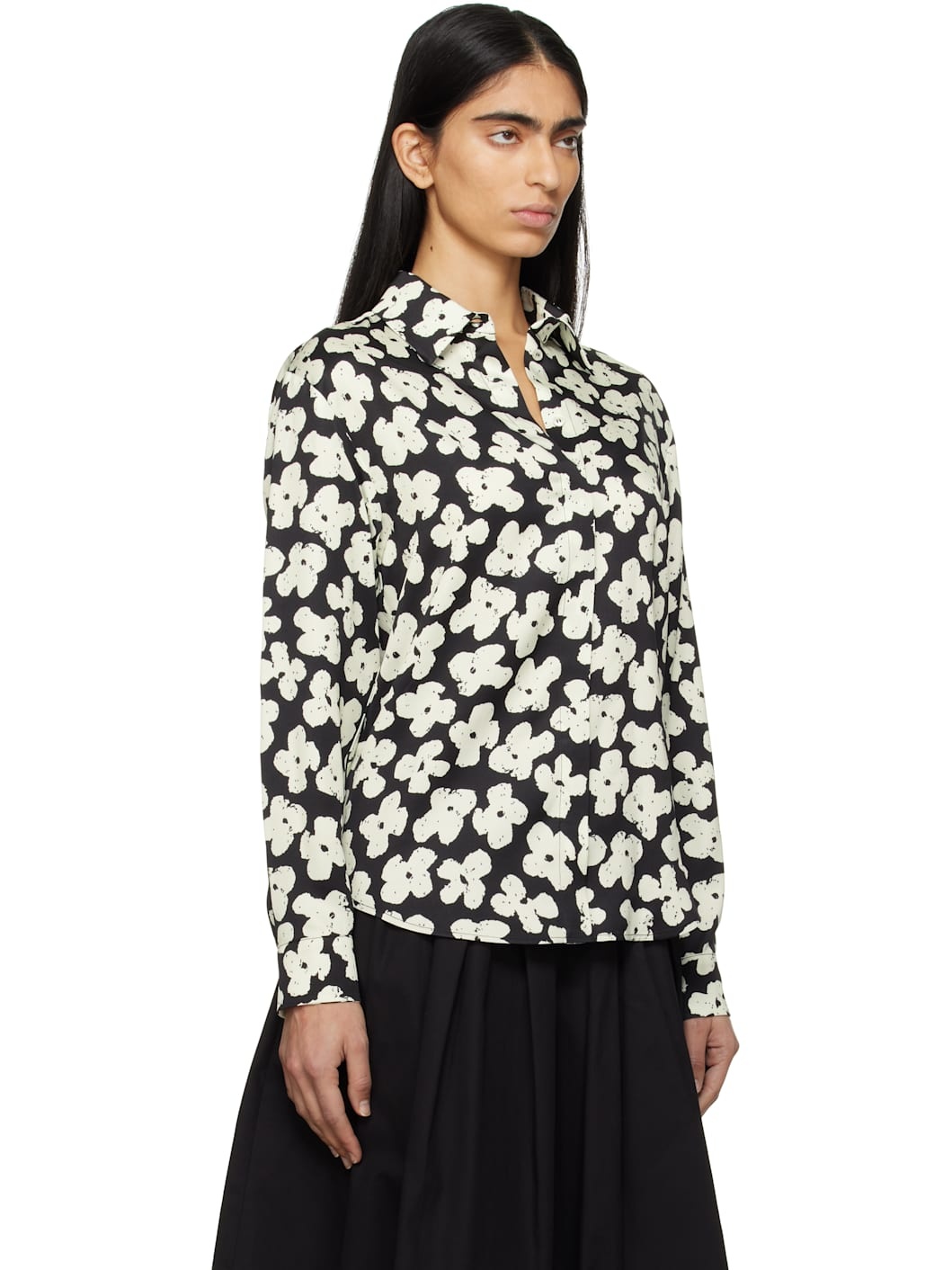 Black & White Floral Shirt - 2