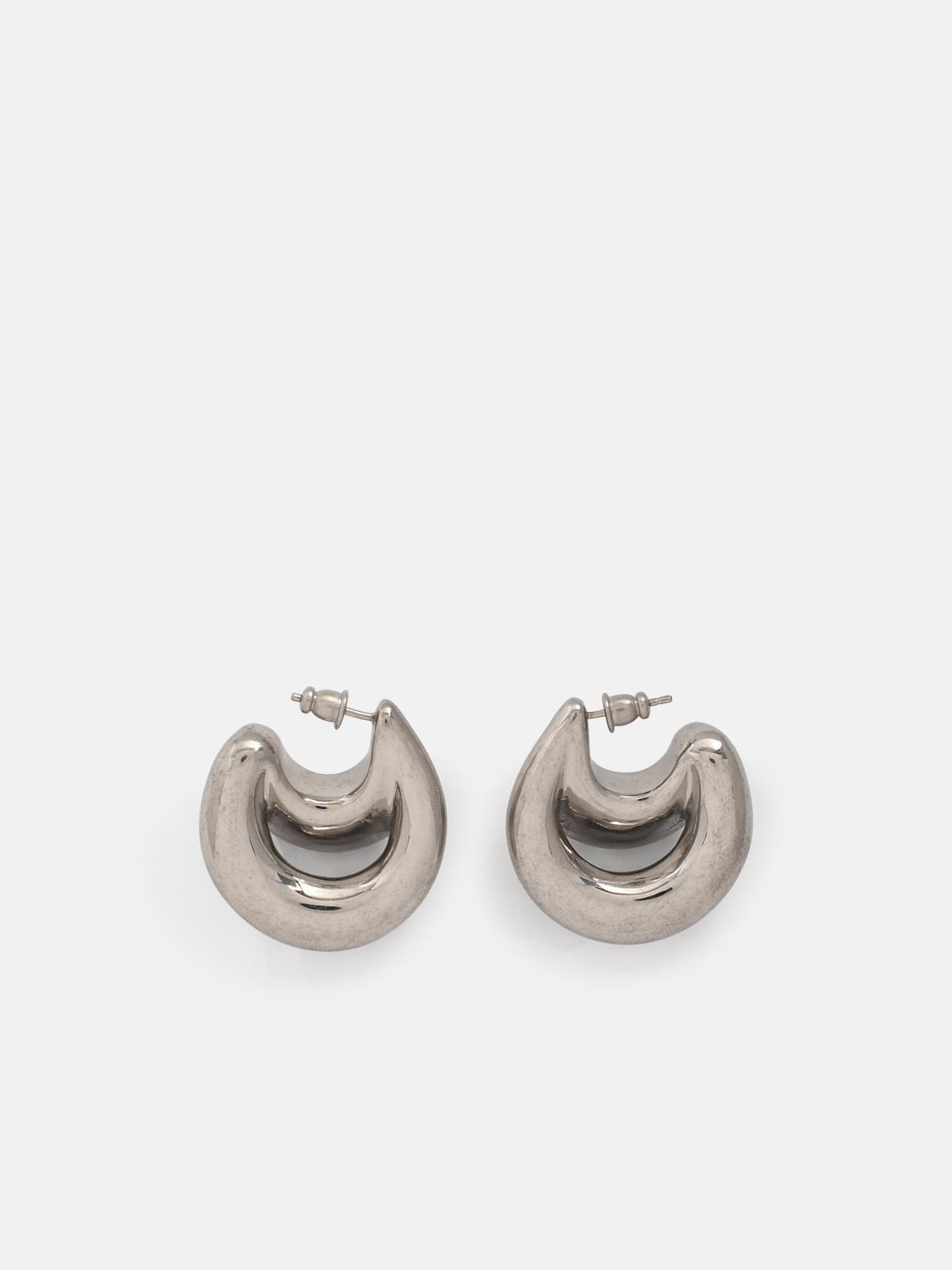 SILVER 'DOUBLE BLOW UP' EARRINGS - 3