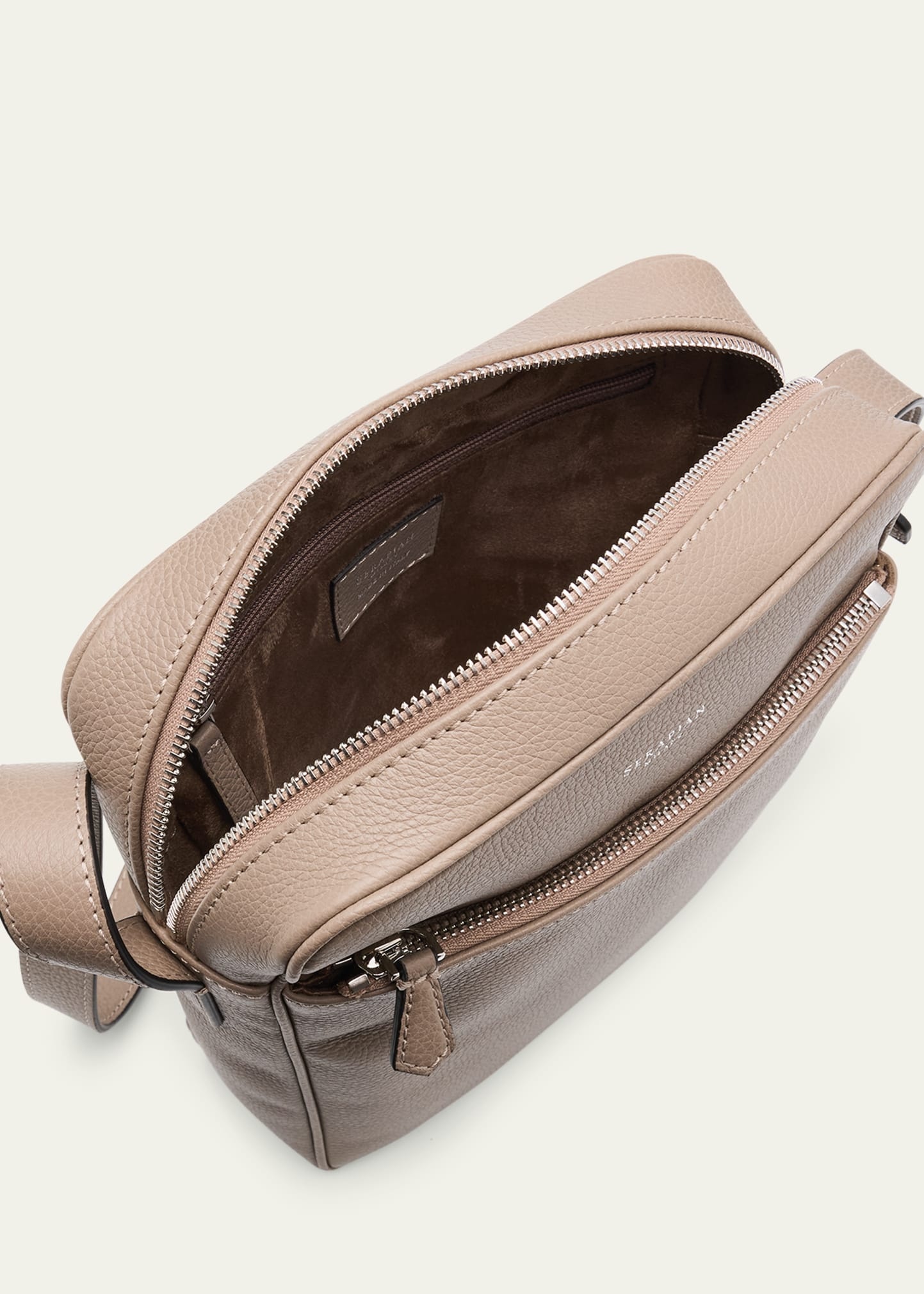 Men's North-South Cachemire Leather Messenger Bag - 4