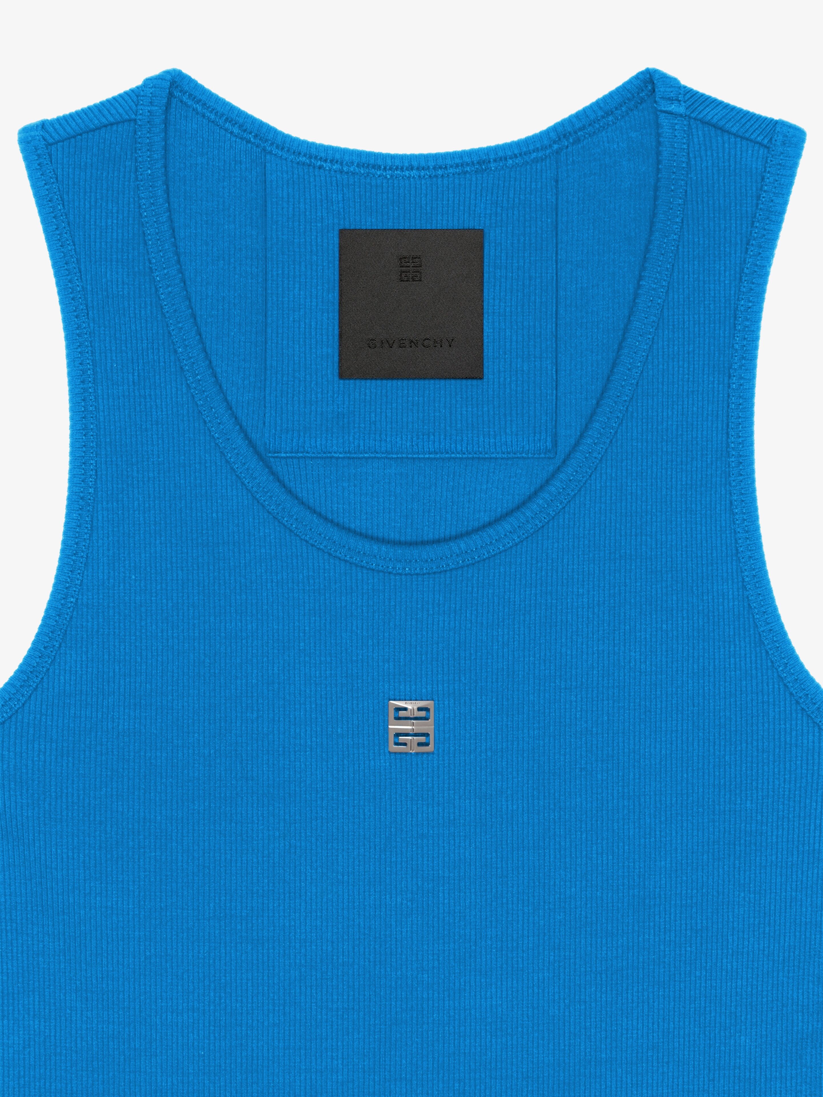 SLIM FIT TANK TOP IN COTTON WITH 4G DETAIL - 5