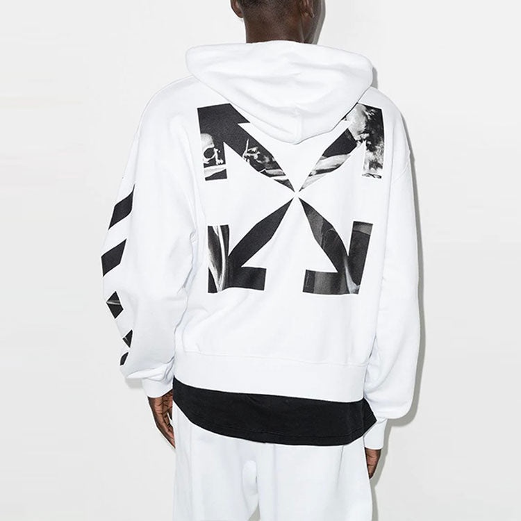 Off-White FW21 hooded Pullover Long Sleeves Version White OMBB037F21FLE0100110 - 4