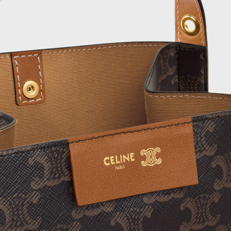 SMALL CUBO BAG IN Triomphe Canvas and NATURAL Calfskin 8