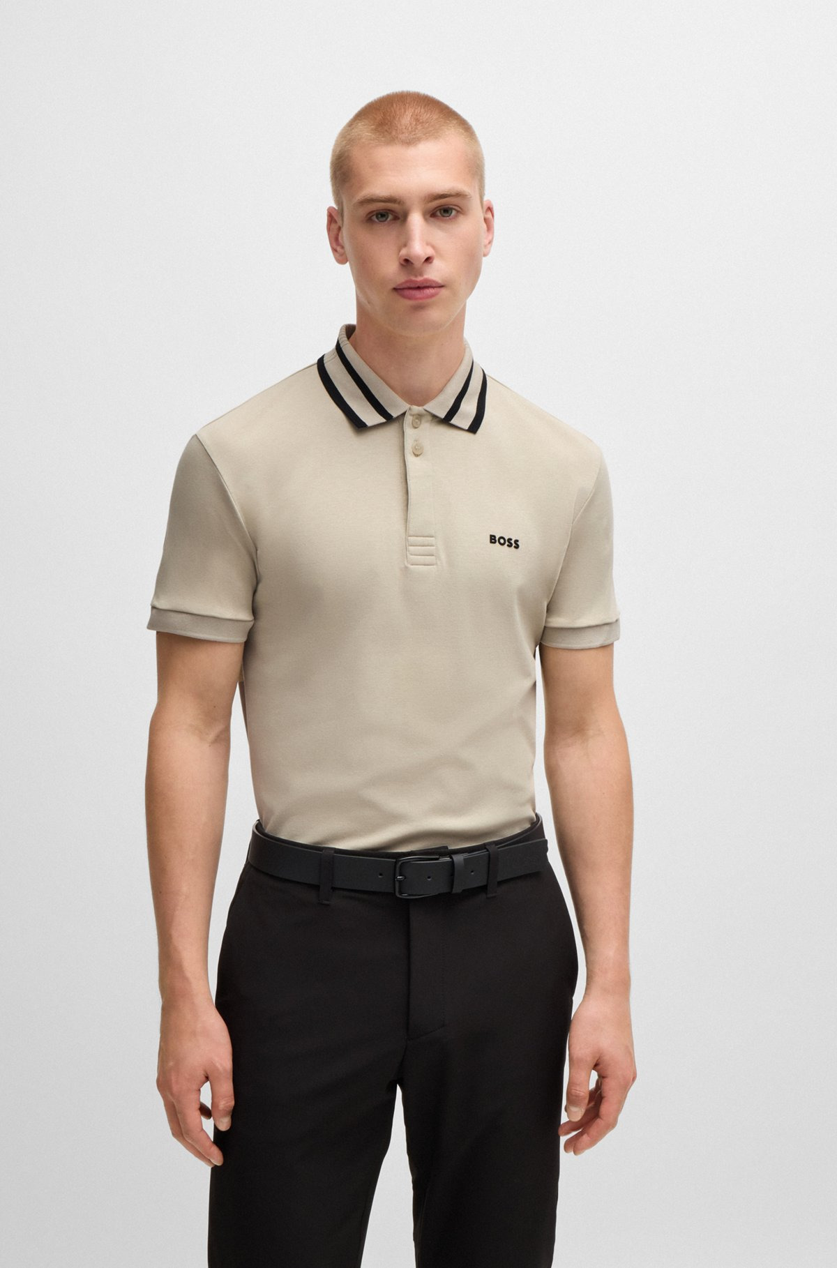 INTERLOCK-COTTON POLO SHIRT WITH LOGO DETAIL - 2