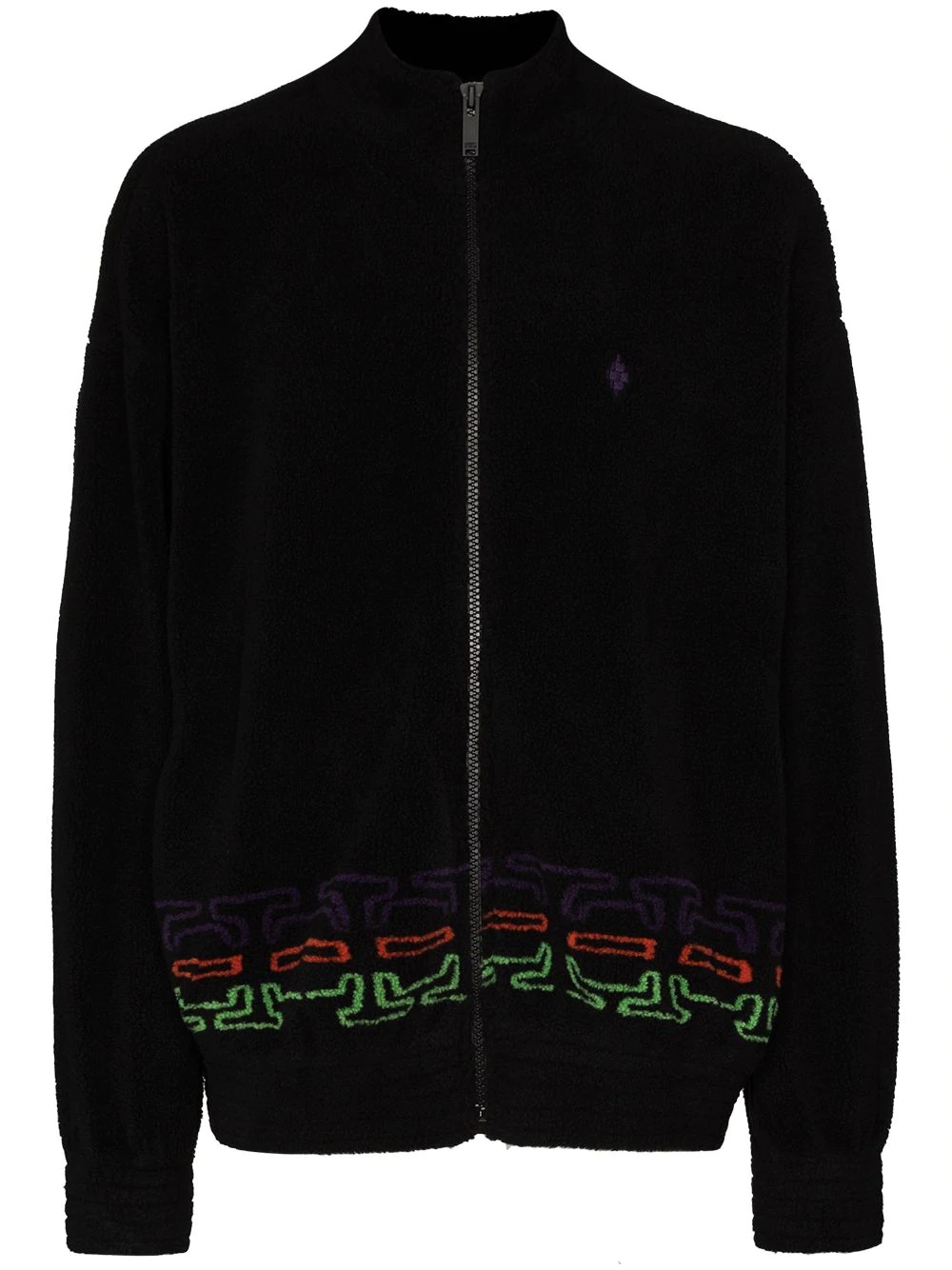 Folk-print fleece jacket - 1