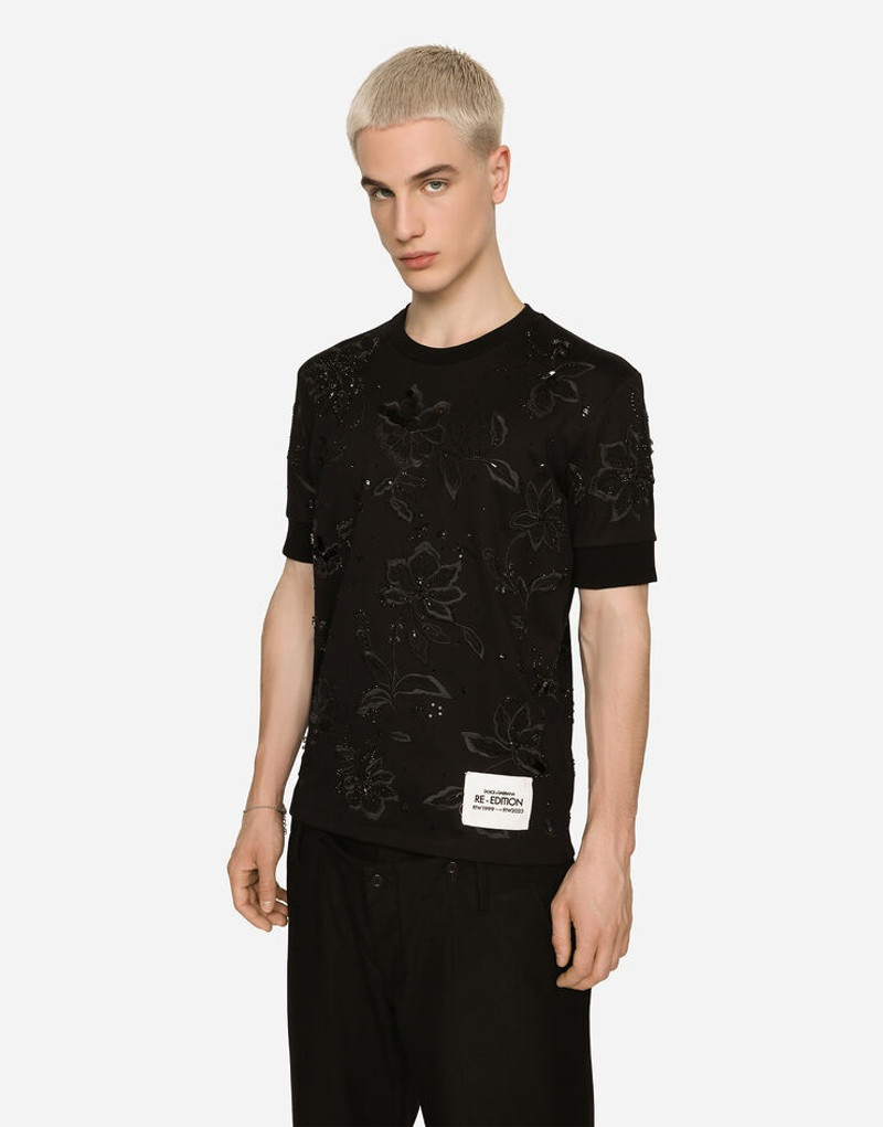 Cotton interlock T-shirt with embroidery 4